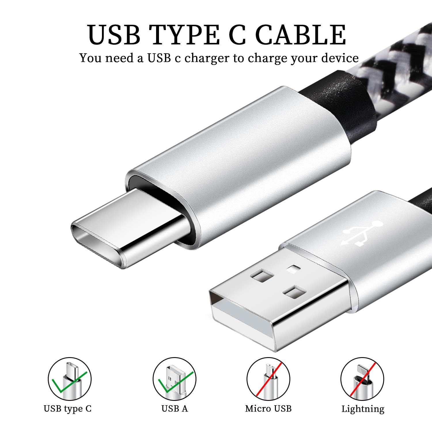 5 Pack 3ft MFi Certified USB-C to Lightning Fast Charging Cable - Nylon Braided, Compatible with iPhone 16/16 Pro/15/15 Pro Max, AirPods, iPad - Perfect for Home, Office & Travel Charging