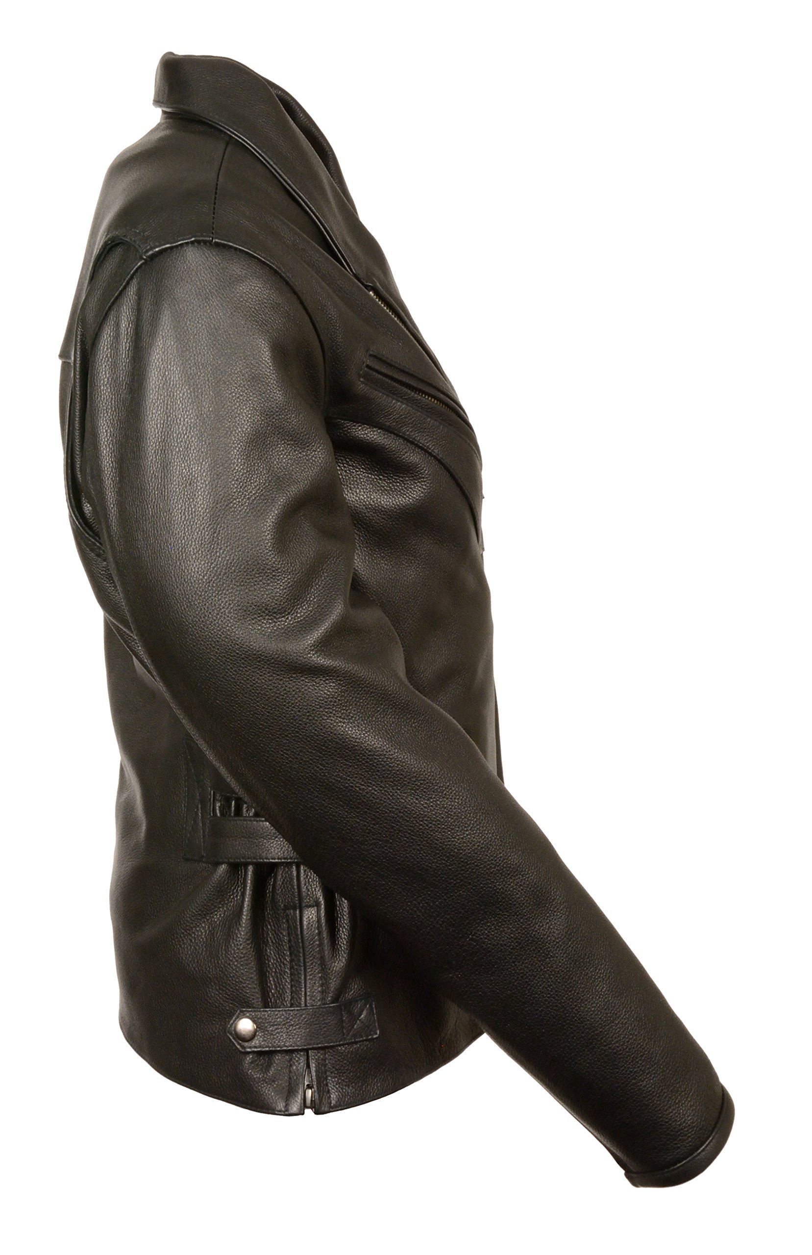 Milwaukee Leather Women's Long Lapel Collar Jacket with Side Buckles - Medium Size | Stylish Outerwear for Work, Dating & Casual Wear