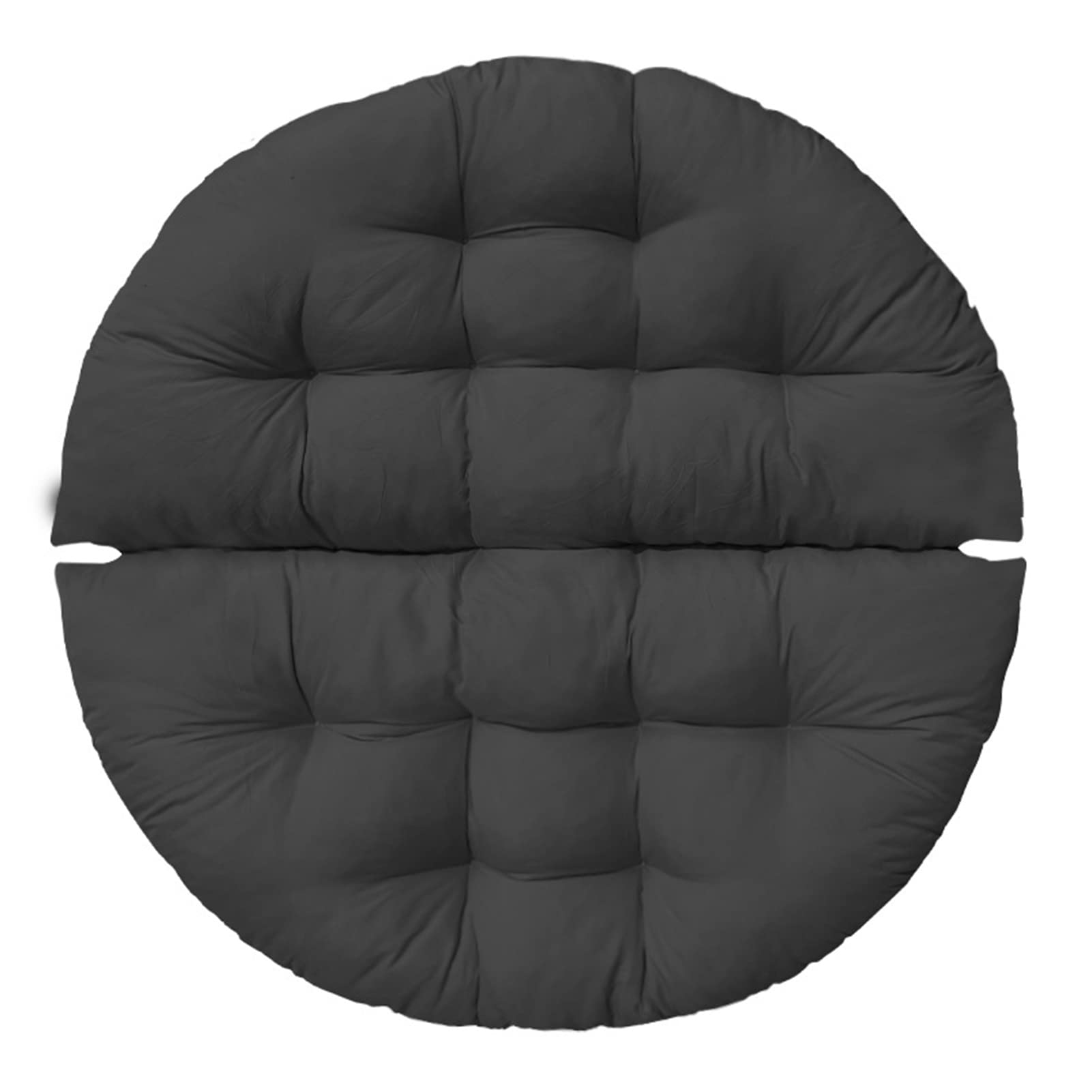 EEUK Papasan Chair Cushion - Round Quilted Hanging Egg Chair Pad with Ties for Indoor/Outdoor Use - Overstuffed Hammock Swing Seat Cushion (110x110cm, Green) - Perfect for Porch, Patio, Garden & Nursery Relaxation