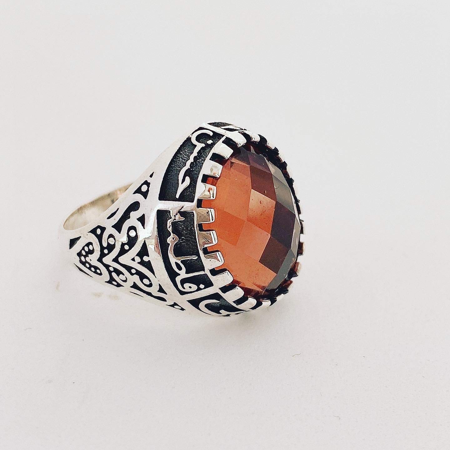 925 Silver Ahl al-Bayt Ring - Allah Ali Hasan Hussein Fatima Islamic Jewelry for Men, Shia Muslim Ring with Color Changing Sultanite Stone | Perfect for Religious Ceremonies, Daily Wear & Gift Giving