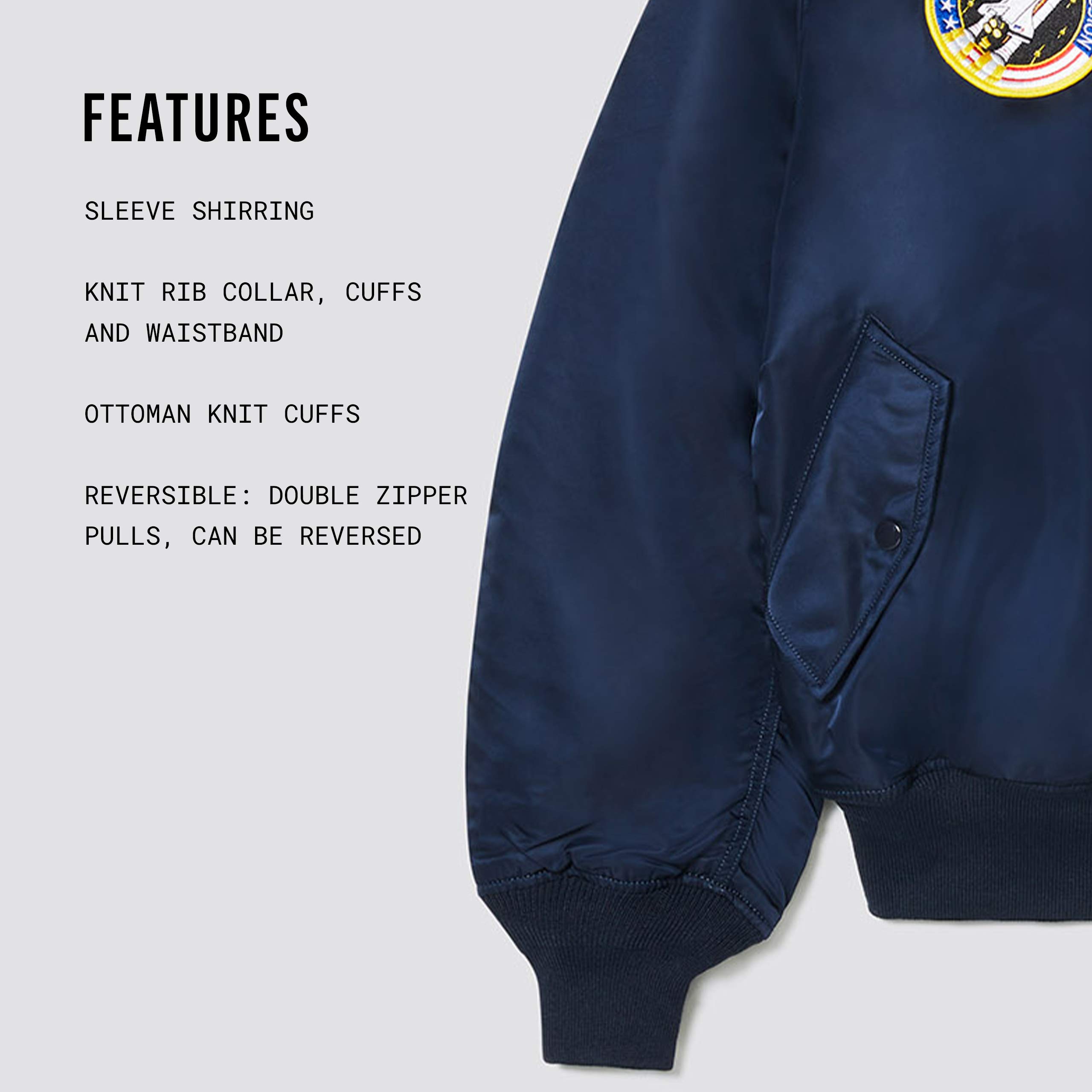 Alpha Industries MA-1 NASA Bomber Jacket - Men's Military Flight Jacket with Water-Resistant Nylon - Perfect for Aviation Enthusiasts & Streetwear Fashion