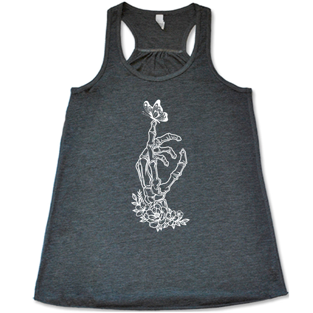 Gothic Skeleton Hand Butterfly Graphic T-Shirt for Men & Women | Unique Dark Fashion Tee for Halloween, Concerts & Alternative Style