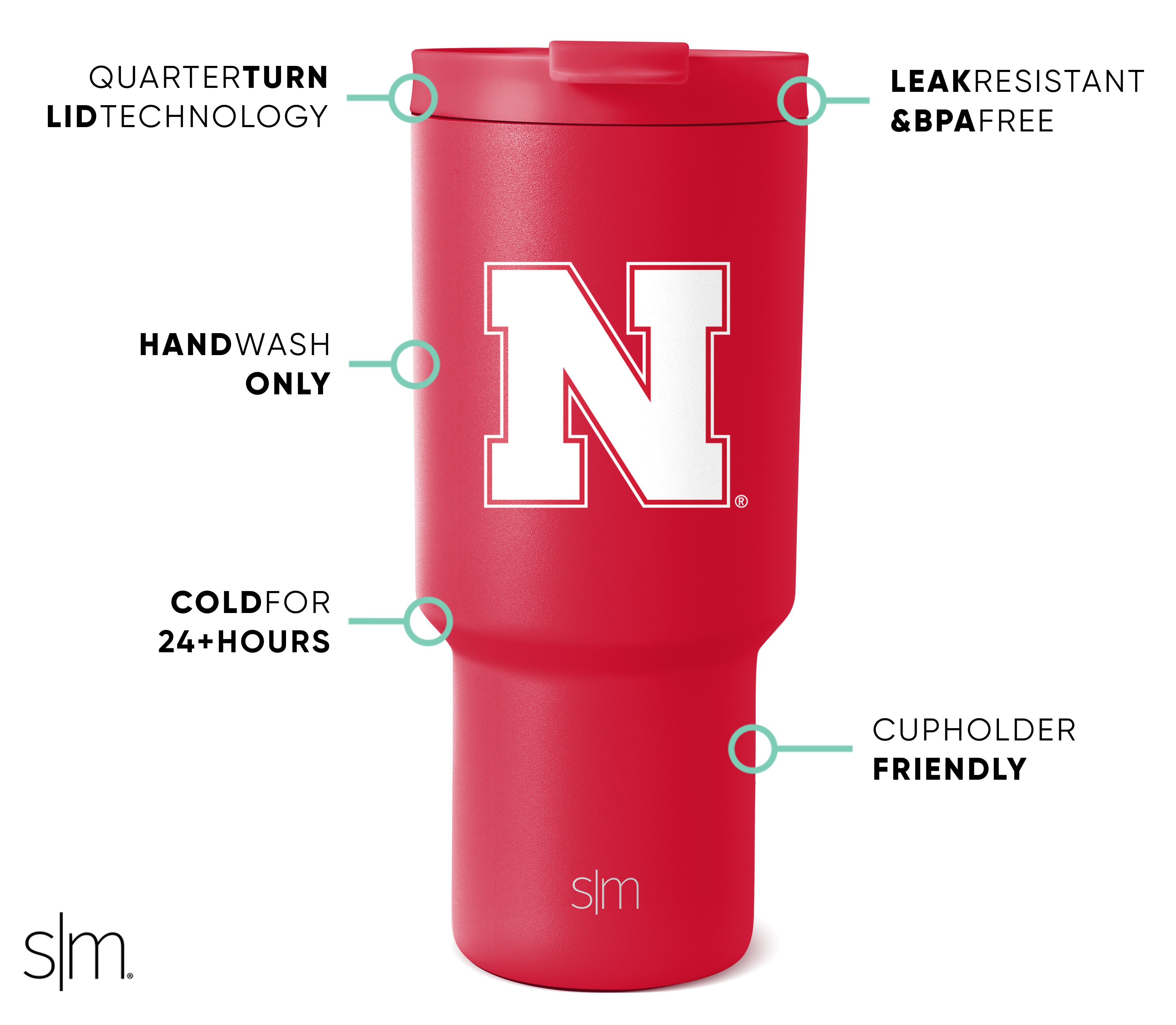 Insulated Stainless Steel Collegiate Trek Tumbler - 20oz Vacuum Flask with Lid & Straw - Perfect for College Students, Hiking & Outdoor Adventures
