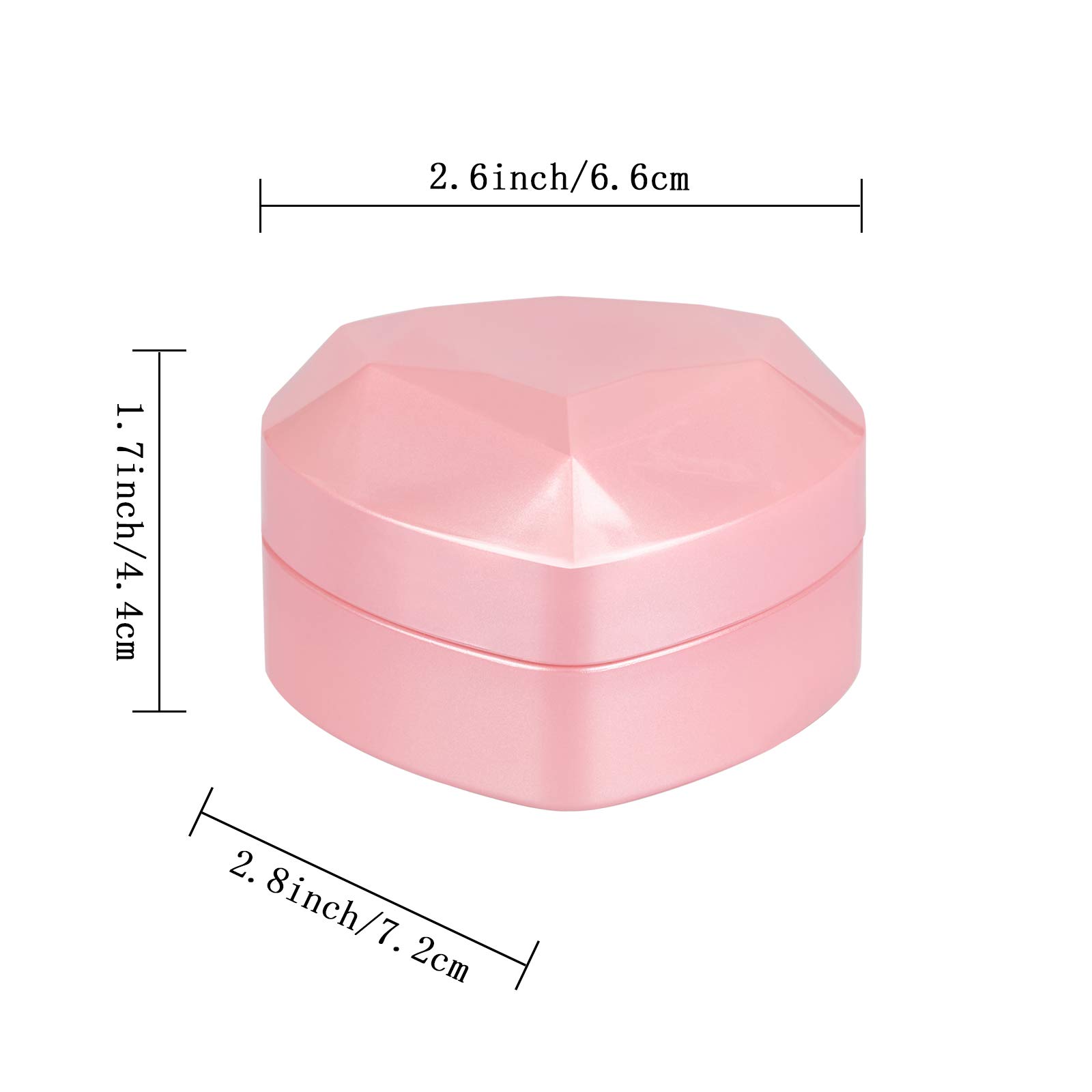 Heart Shaped LED Jewelry Gift Box - Velvet Ring & Earrings Display Case with Light for Wedding, Engagement, Proposal, Birthday & Anniversary Gifts - Perfect for Romantic Surprises & Special Occasions (Pink)