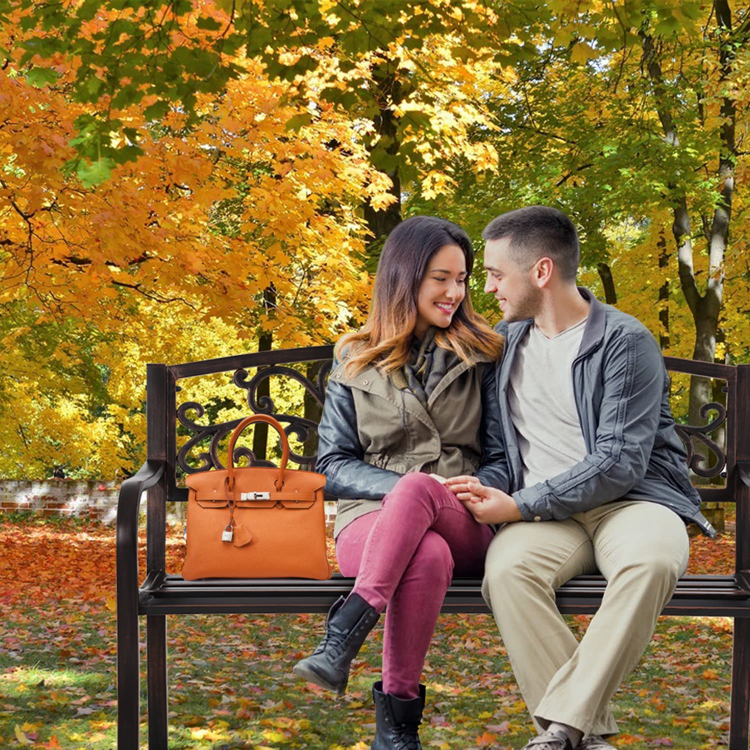 Heavy-Duty Rust-Proof Cast Iron Outdoor Park Bench - 50