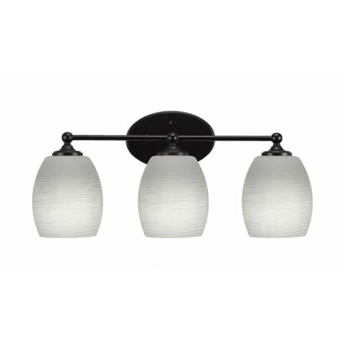 Capri 3-Light Matte Black Bathroom Vanity Light Fixture (5913-MB-615) - Perfect for Modern Bathroom & Dressing Room Lighting