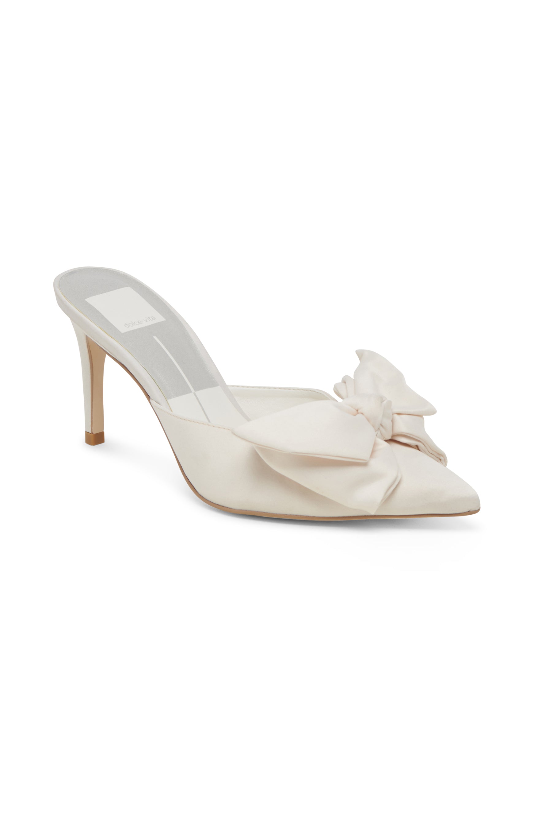 Dolce Vita Kayli White Satin Heels - Women's Fashion Dress Shoes for Weddings, Parties & Special Occasions