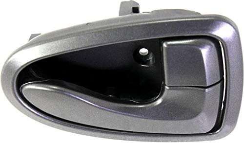 Evan-Fischer Interior Door Handles - Set of 2 Front/Rear Left & Right Side Plastic Gray with Lock Button | Compatible with Multiple Car Models | Perfect for DIY Car Interior Repair and Replacement