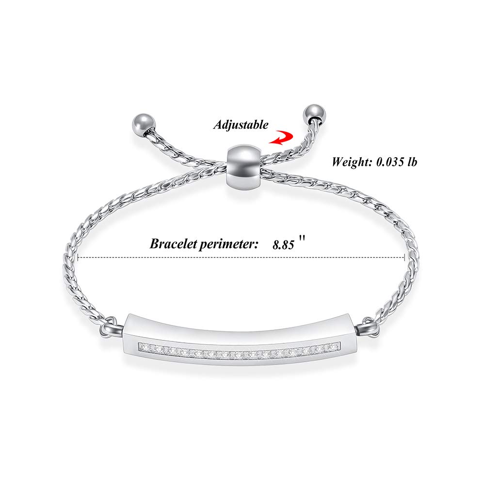 Shiny Crystal Cremation Bracelet for Women - Memorial Jewelry with Cube Urn Locket for Ashes - Keepsake Gift for Loved Ones (Perfect for Remembrance & Special Occasions)