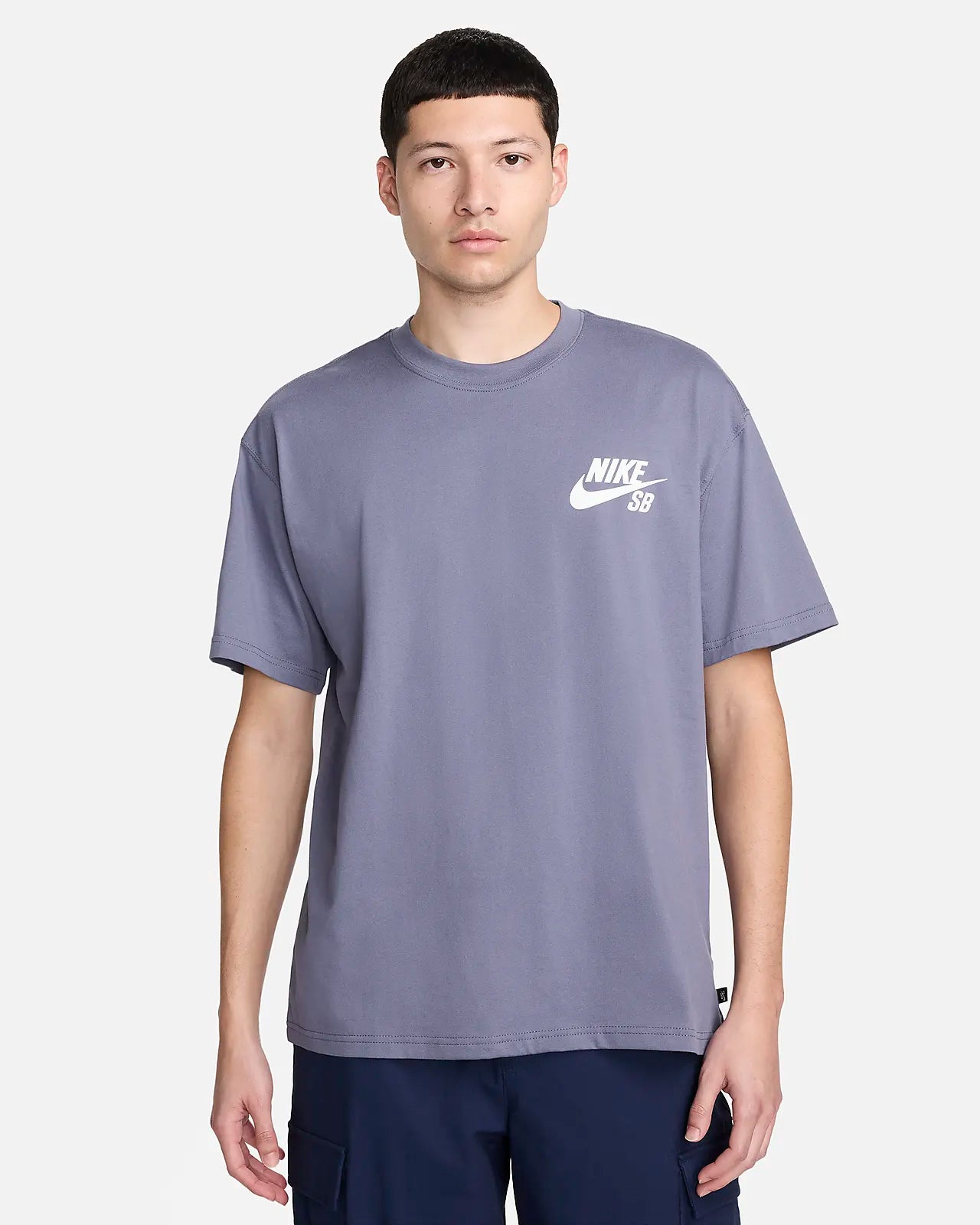 Nike SB Icon Graphic T-Shirt for Men - Light Carbon Color - Casual Streetwear & Skate Style for Everyday Wear