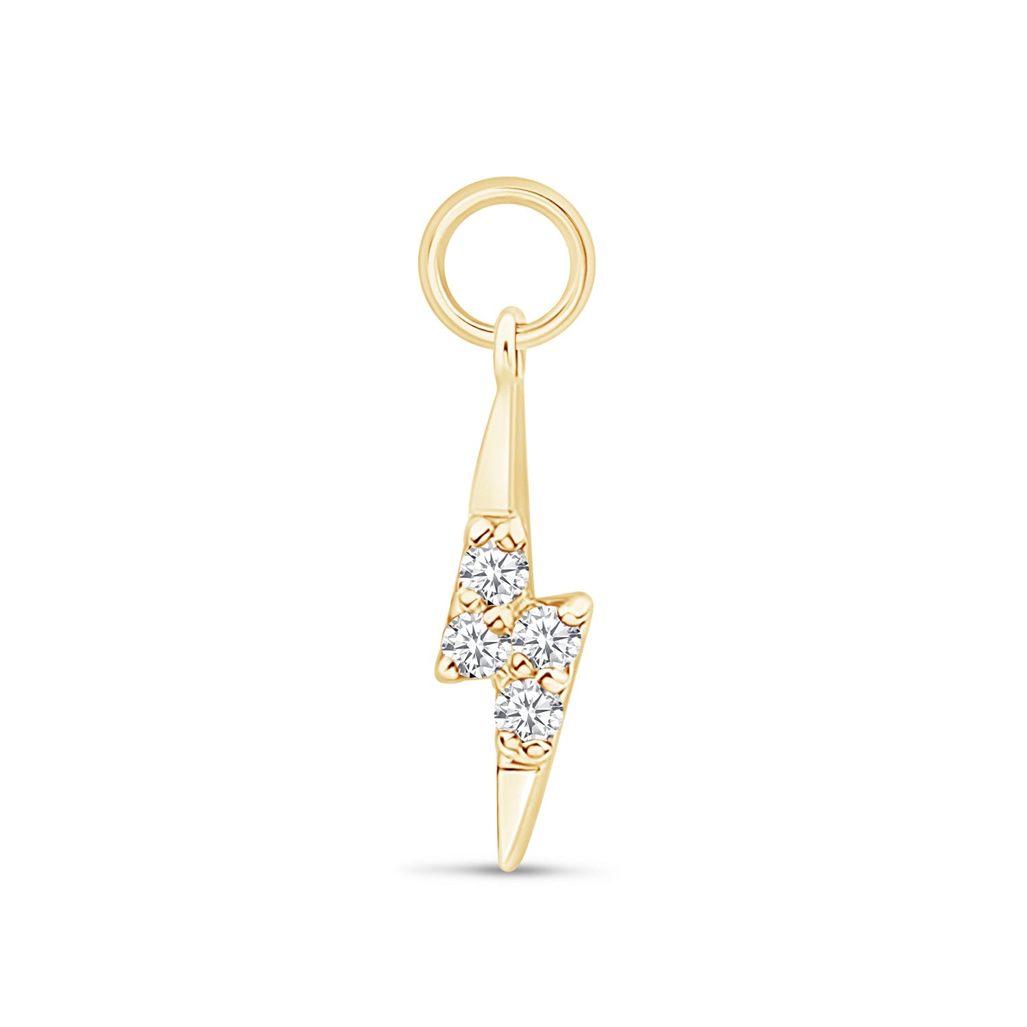 14k Yellow Gold Hoop Earrings with Lightning Bolt Charm - Perfect for Everyday Wear, Gifts & Special Occasions