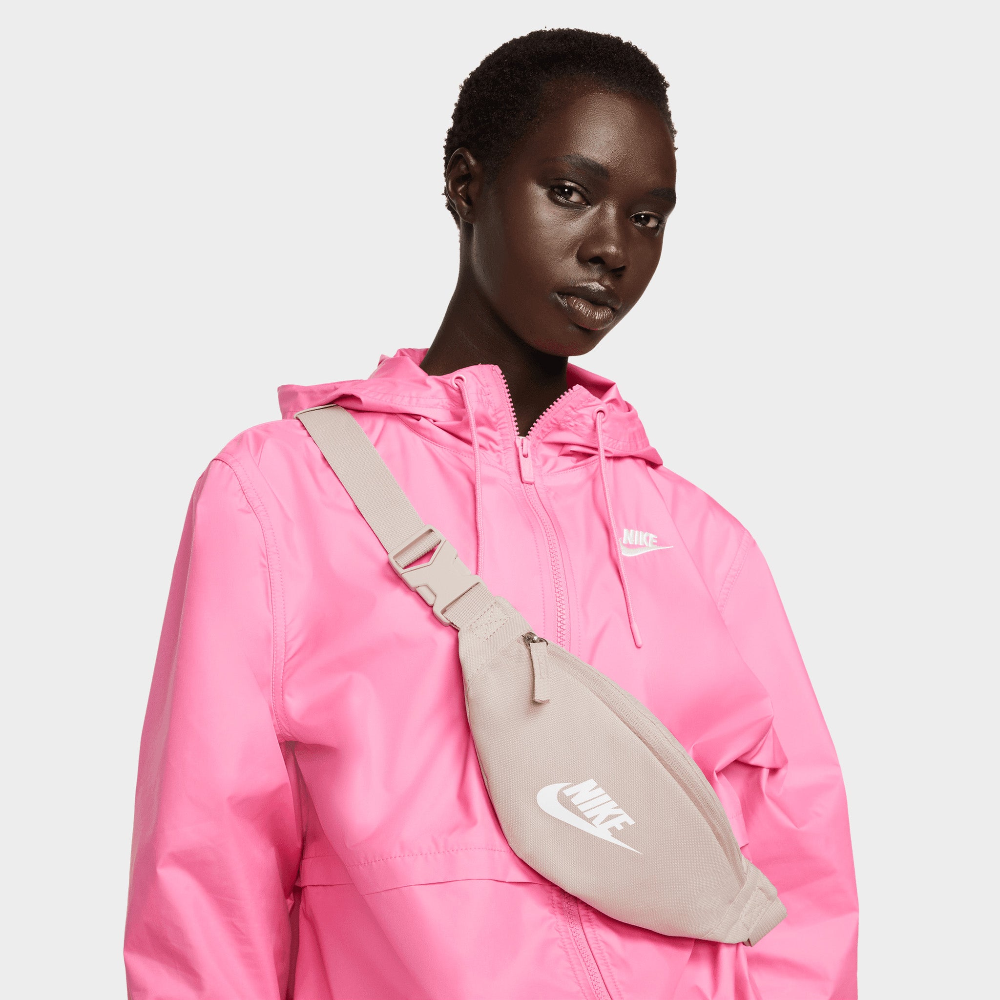 Nike Heritage Waist Pack - Pink Oxford & White Crossbody Bag for Running, Travel & Gym | Water-Resistant Fanny Pack with Adjustable Strap