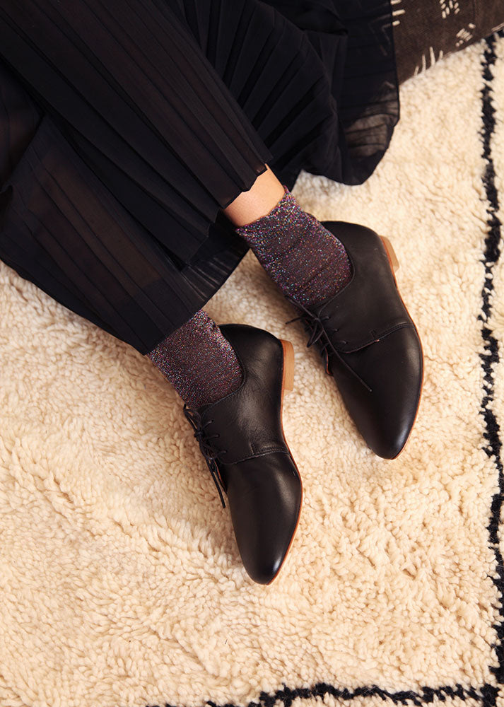 AMIRA Classic Black Oxford Shoes for Women - Comfortable & Stylish Formal Footwear for Office, Business, and Special Occasions