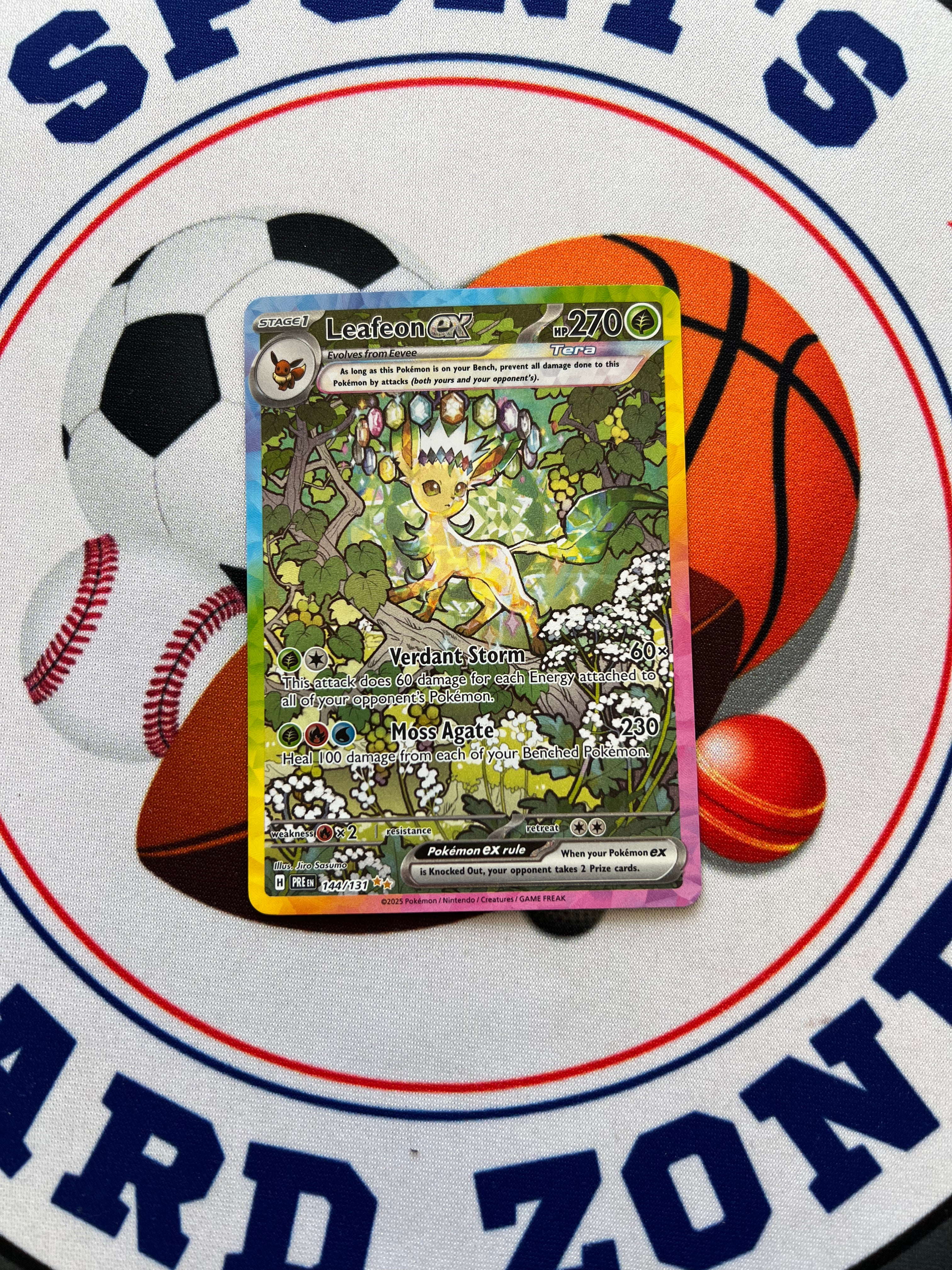 2025 Pokemon Leafeon Ex Prismatic Evolutions 144/131 (SIR) - Ultra Rare Trading Card for Collectors & Battles - Perfect for Pokemon TCG Tournaments & Gifts