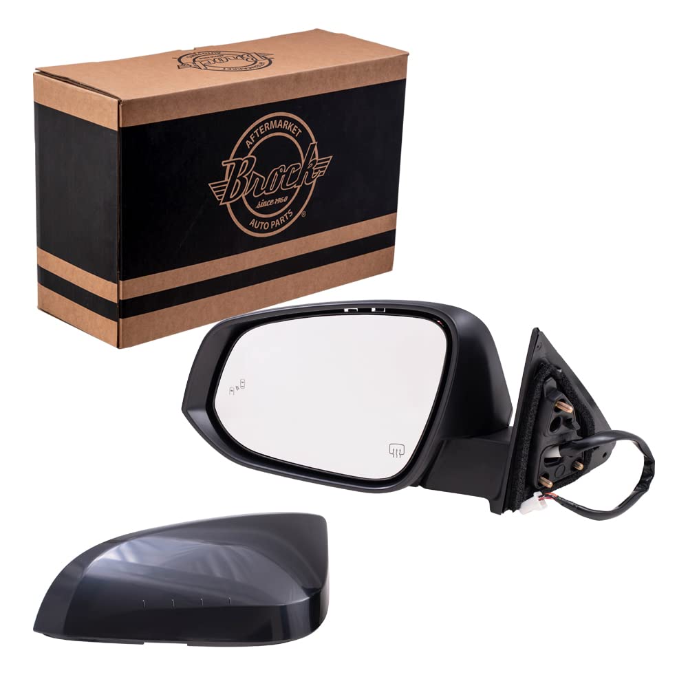 2014-2019 Toyota Highlander & Highlander Hybrid Driver Side Power Heated Mirror with Turn Signal & Blind Spot Detection - Black Paint to Match - Perfect for Safe Lane Changes & Winter Driving