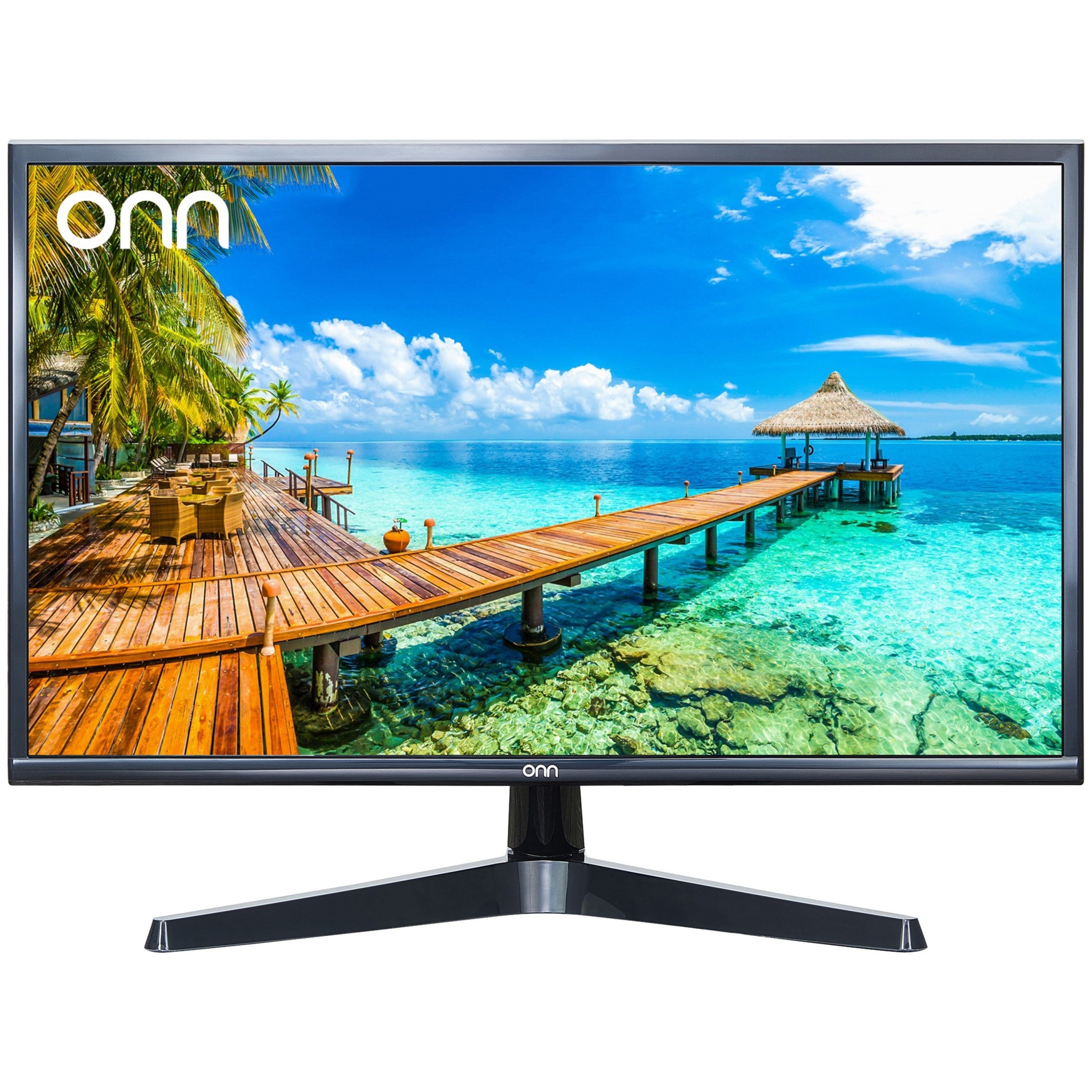 ONN 24-inch Full HD 1080p LED Monitor with VGA & HDMI Ports, 60Hz Refresh Rate, 14ms Response Time, Slim Design (ONA24HB19T01) - Perfect for Home Office, Gaming, and Entertainment