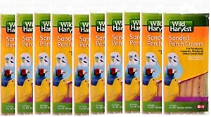 10 Pack (60 Covers Total) Wild Harvest P-84141 Sanded Perch 6 ct Covers for Small Birds - Perfect for Parakeets, Finches & Canaries Cage Accessories