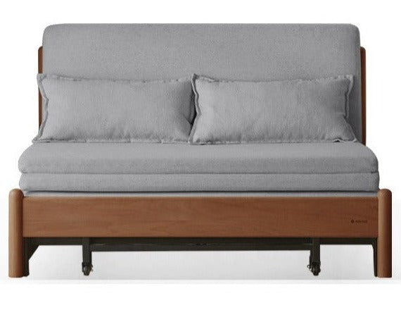 49.2x33-78.1x30.3 inch / 125x83.8-198.3x77сm / Beech Walnut sofa bed - fog gray