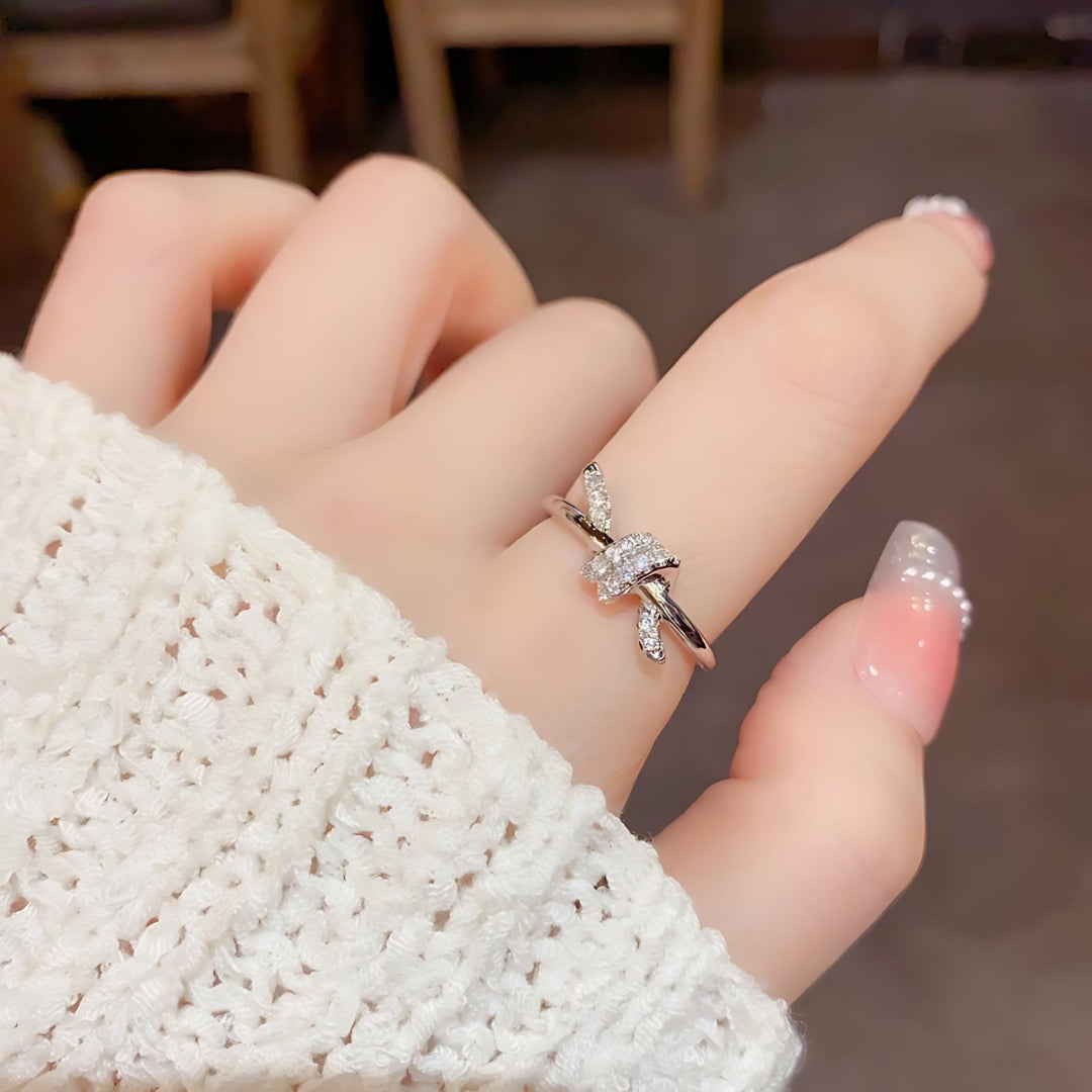 Elegant Gold Plated Twisted Knot Ring for Women - Dainty Minimalist Jewelry Gift for Her | Perfect for Everyday Wear, Date Nights & Special Occasions