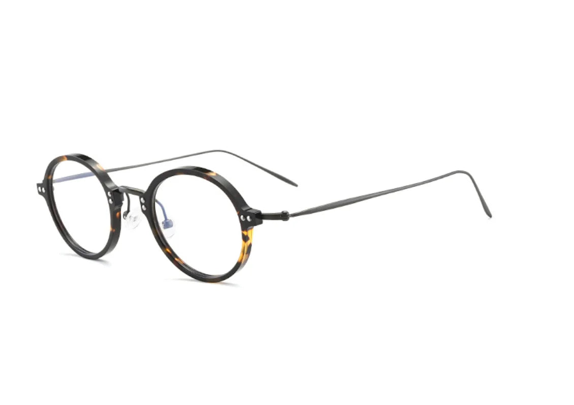 Aimee Women's Full Rim Small Round Titanium Acetate Eyeglasses Frame 12543 - Lightweight & Durable Glasses for Work, Reading & Fashion Accessories