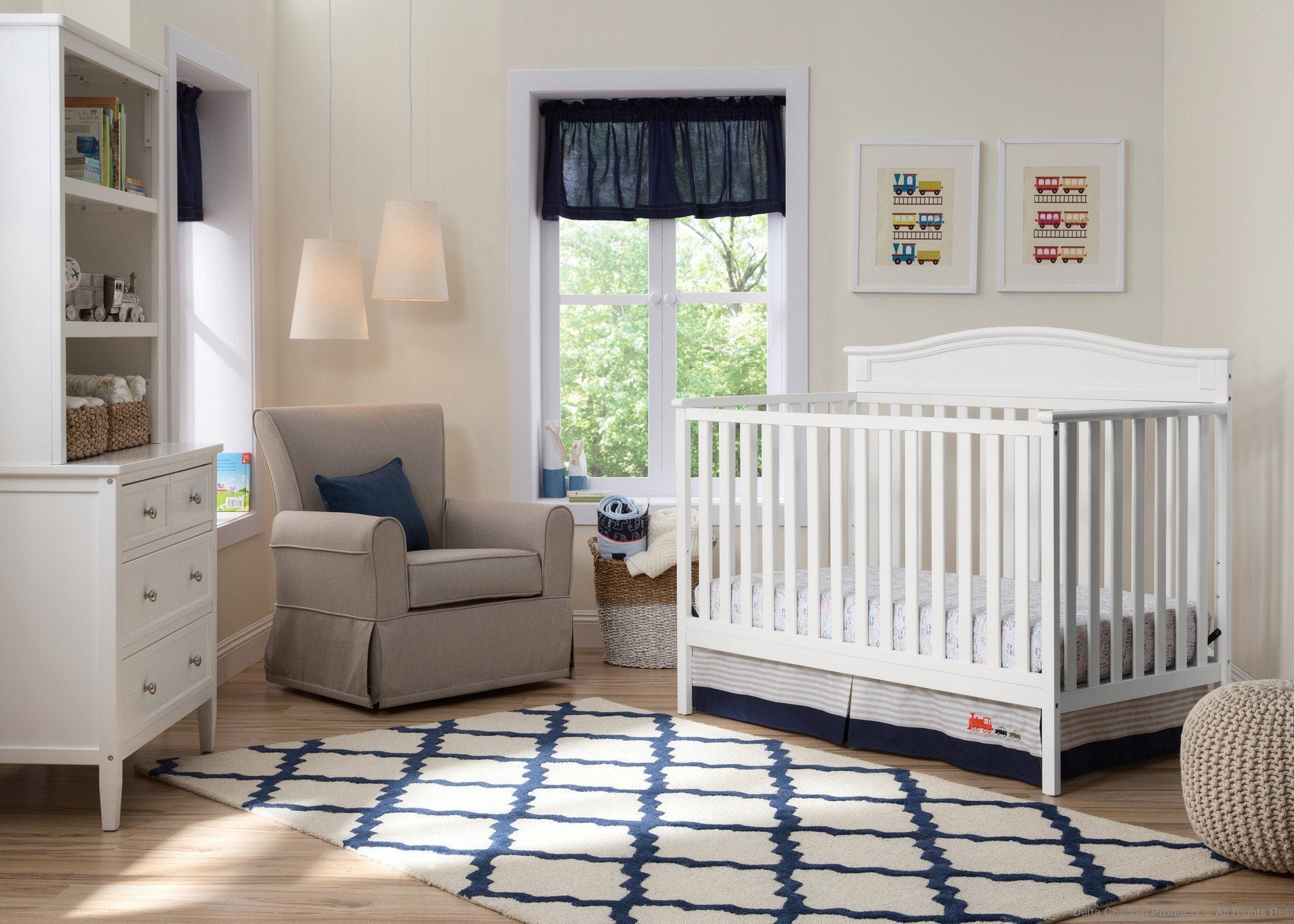 Larkin 4-in-1 Convertible Baby Crib - Toddler Bed, Daybed & Full-Size Bed - Safe & Stylish Nursery Furniture for Newborns to Teens - Perfect for Bedrooms, Daycare & Guest Rooms