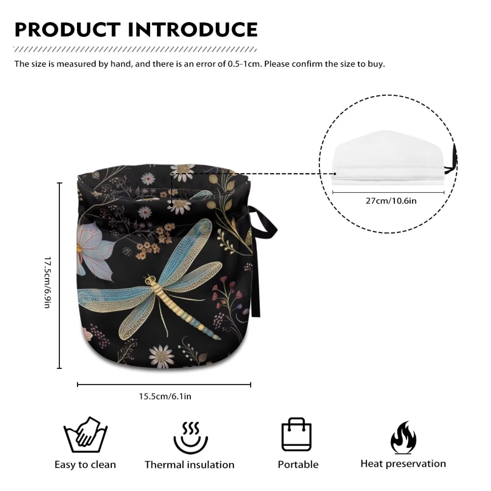 Dragonfly Tea Cozy - Foldable Insulated Teapot Cover for Heat Retention | Soft Protective Dust Cover for Teapots | Kitchen & Home Decor Accessory | Perfect for Afternoon Tea, Gifts & Tea Ceremonies