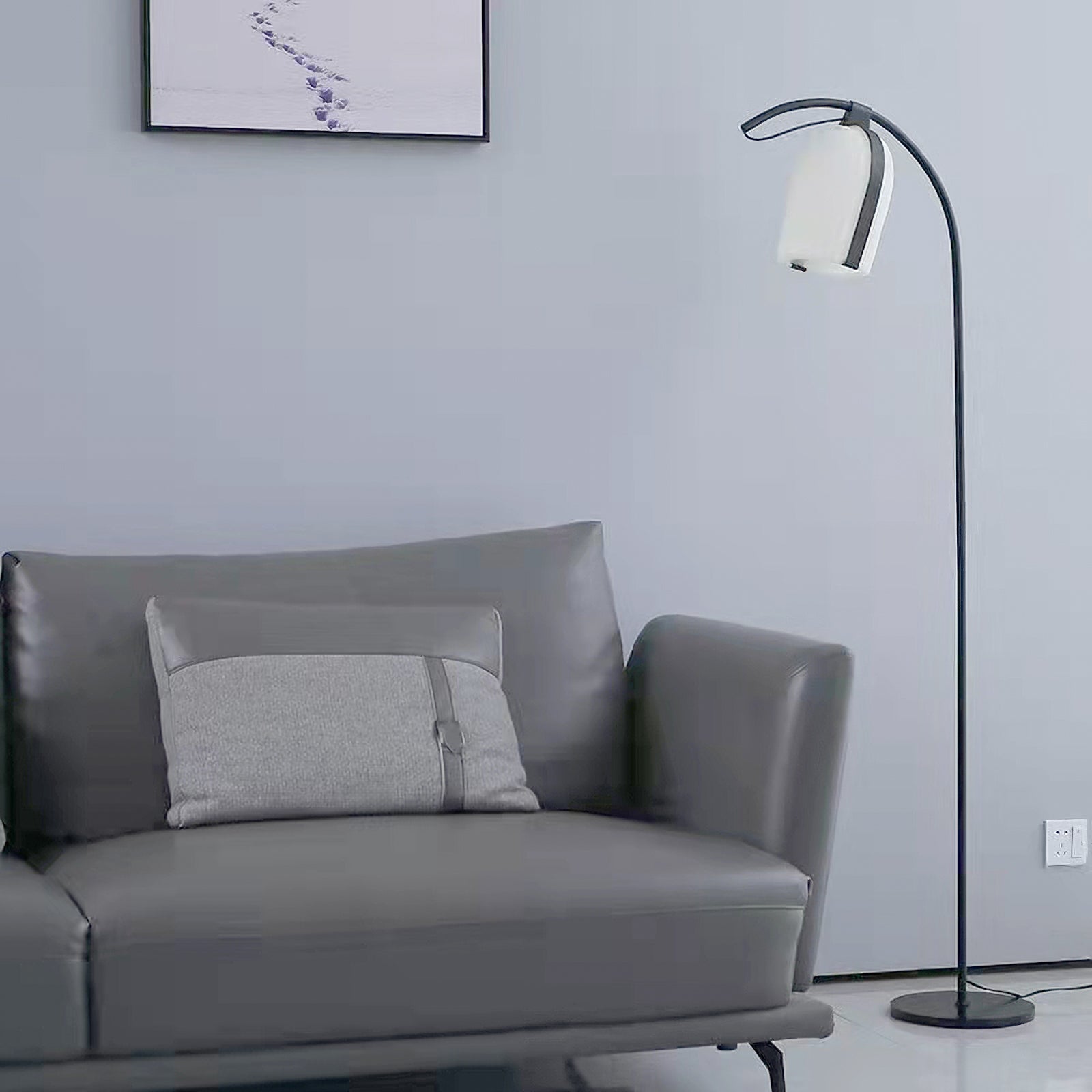 Modern Arc Floor Lamp for Living Room - Adjustable LED Standing Light with Remote Control, Perfect for Reading, Lounge & Bedroom Decor