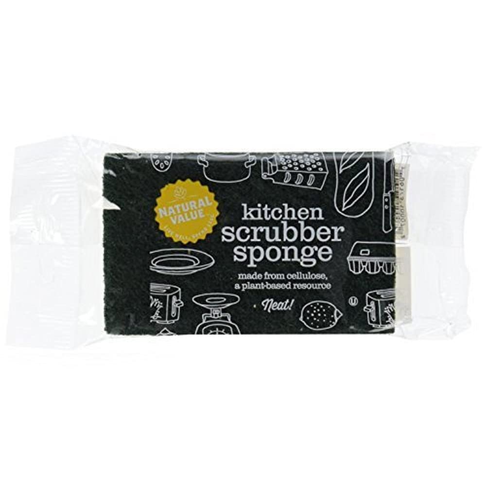 Natural Value Kitchen Scrubber Sponge - Eco-Friendly, Non-Scratch Cleaning Pads (Pack of 24) - Perfect for Dishes, Pots, Pans & Countertops