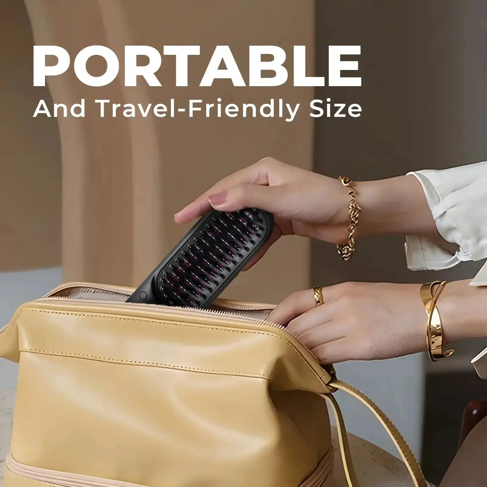 TYMO Portable Hair Straightener Brush - 2-in-1 Flat Iron & Styler for Smooth & Shiny Hair | Travel-Friendly, Fast Heating | Perfect for Home, Salon & On-The-Go Styling