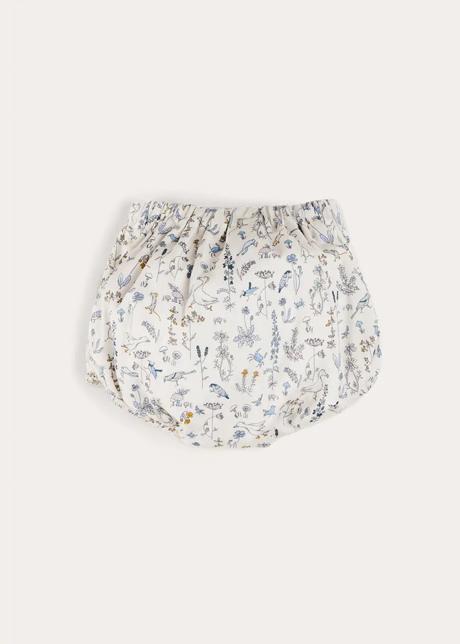 Ellis Floral Bloomer in Blue - Premium Liberty Fabric Baby Pants (1m-3yrs) | Soft & Comfortable for Playtime, Daycare & Special Occasions