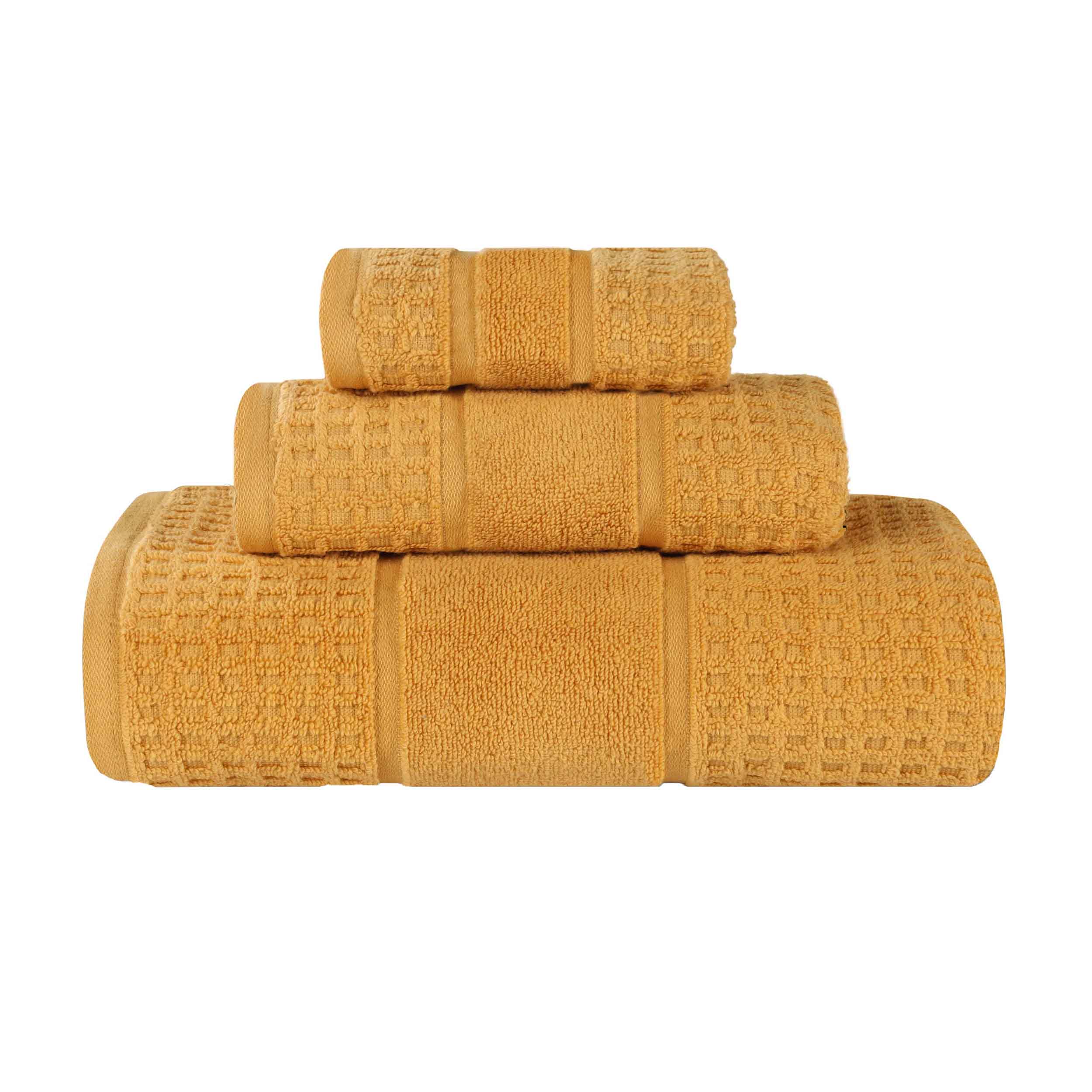 Premium Zero Twist Cotton Waffle Honeycomb Bath Towel Set - Ultra Soft & Highly Absorbent 3-Piece Set for Spa, Bathroom & Luxury Home Use