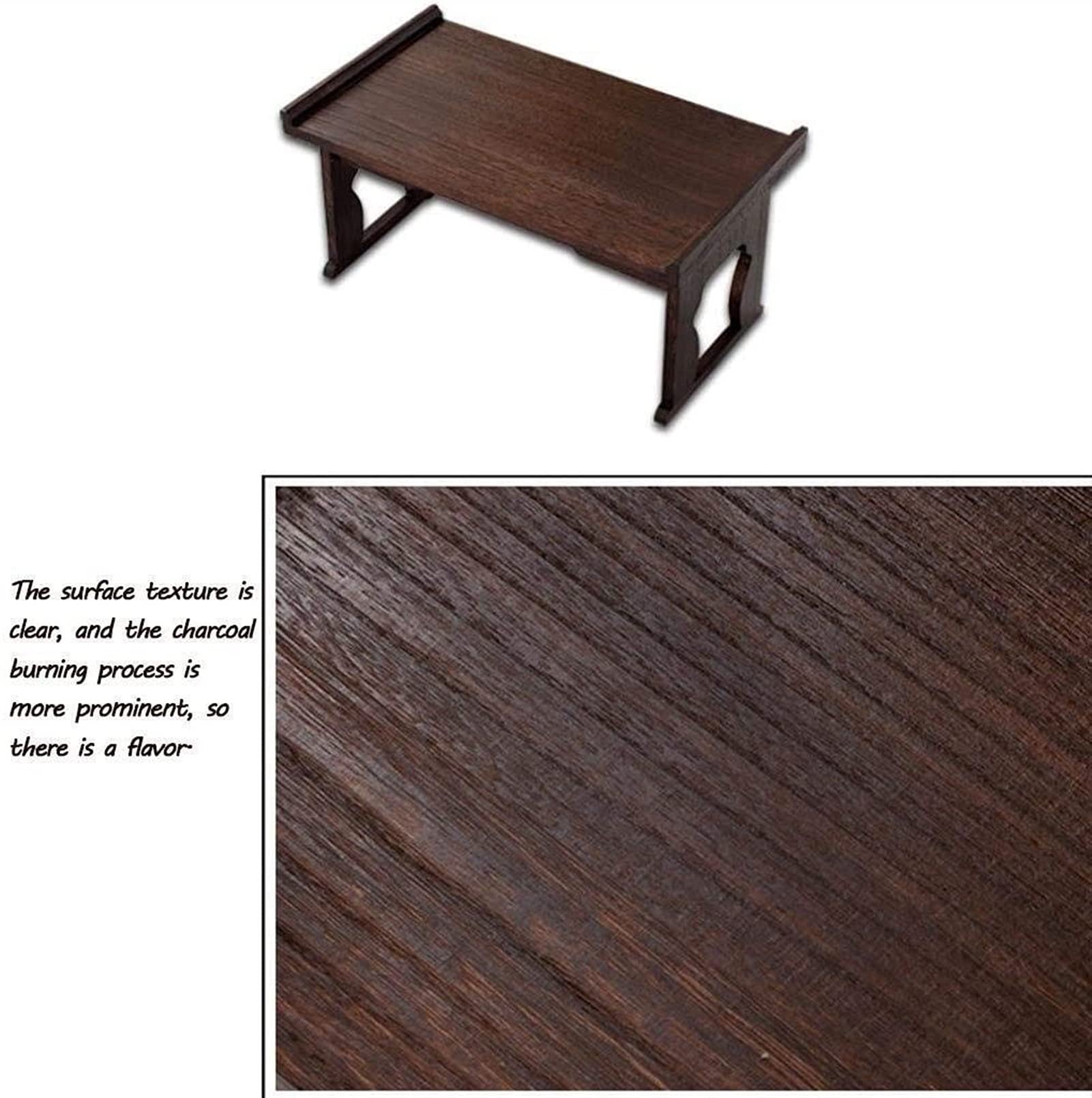 Japanese Style Low Coffee Table - Wood Folding Table Desk for Living Room, Small Platform Table with Windows Design | Perfect for Small Spaces, Tea Ceremonies & Modern Home Decor