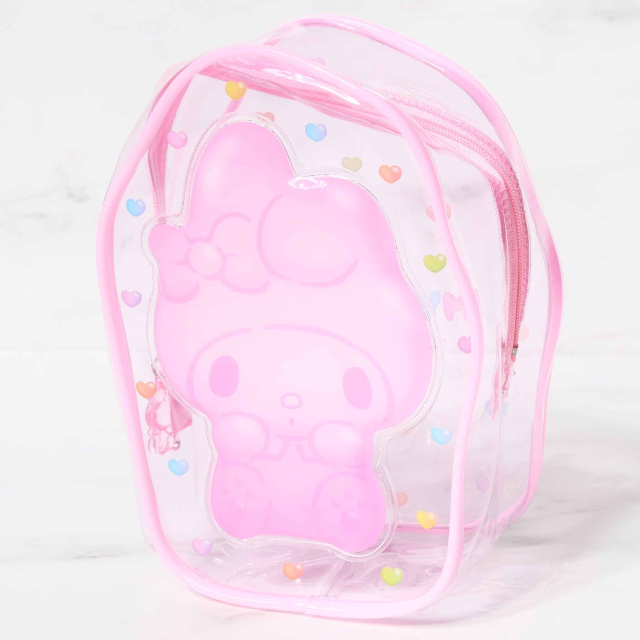 Sanrio Character Clear Pouch - Cute & Durable Plastic Zipper Bag for School, Travel & Cosmetics Storage - Hello Kitty, My Melody & More Anime Designs