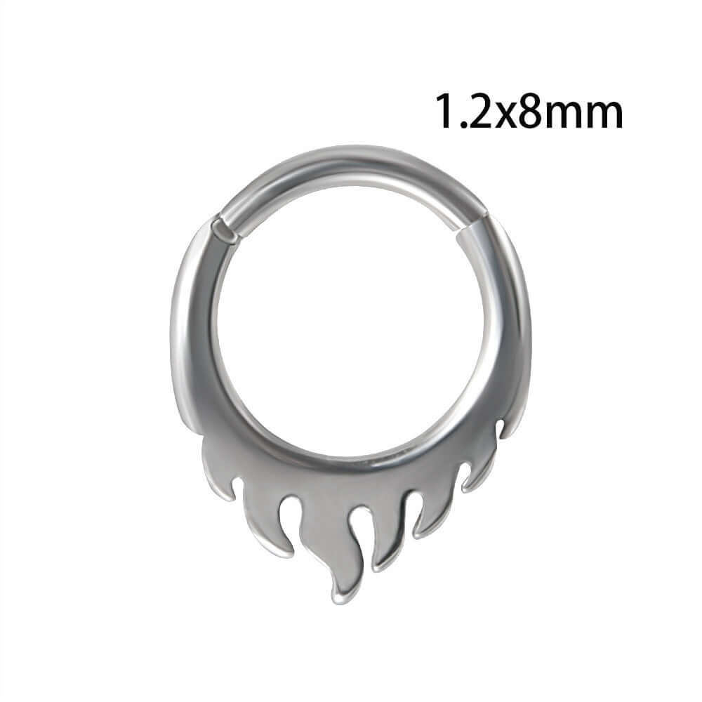 16G Four Layer Bat Flame Nose Cuff - Stainless Steel Gothic Body Jewelry for Cartilage & Helix Piercing | Perfect for Halloween, Goth Fashion & Alternative Style