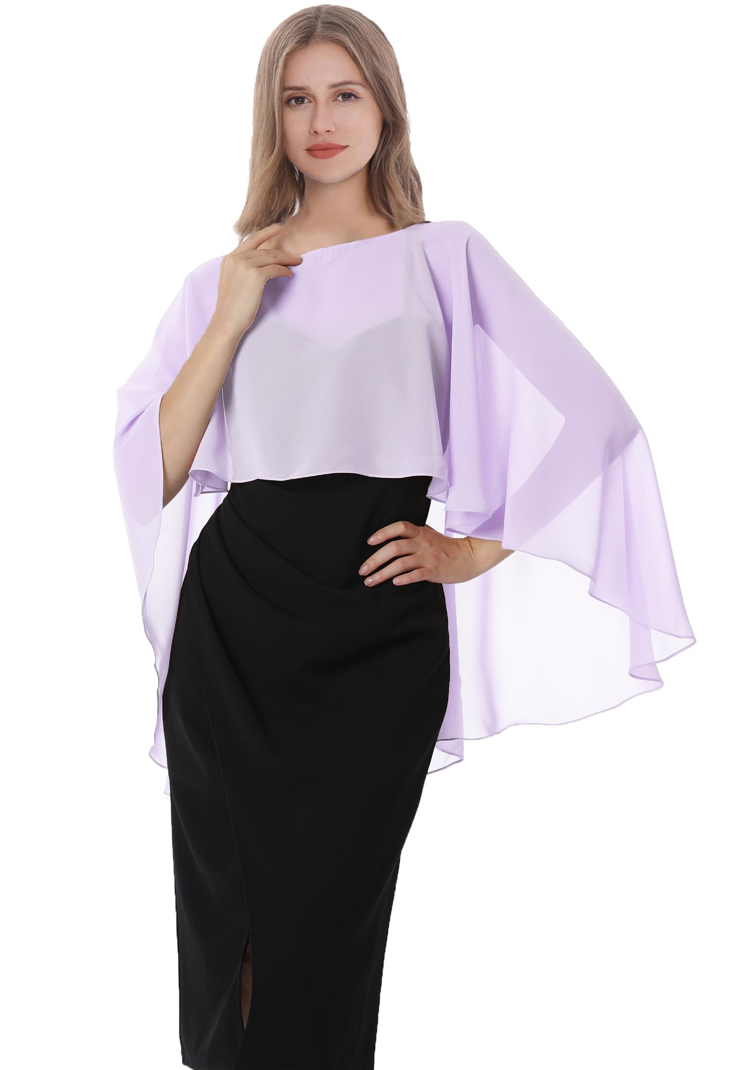 Elegant Women's Chiffon Capelet Shawl Wrap - Soft Bridesmaid Cover Up for Weddings, Evening Dresses & Special Occasions | Perfect for Bridal Parties, Formal Events & Night Out
