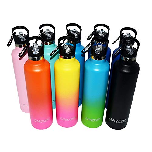 Ezprogear 25 oz Stainless Steel Water Bottle - Double Wall Vacuum Insulated, Leak Proof, BPA Free - Yellow & Rose Pink Color Options - Perfect for Gym, Hiking, Travel & Outdoor Activities