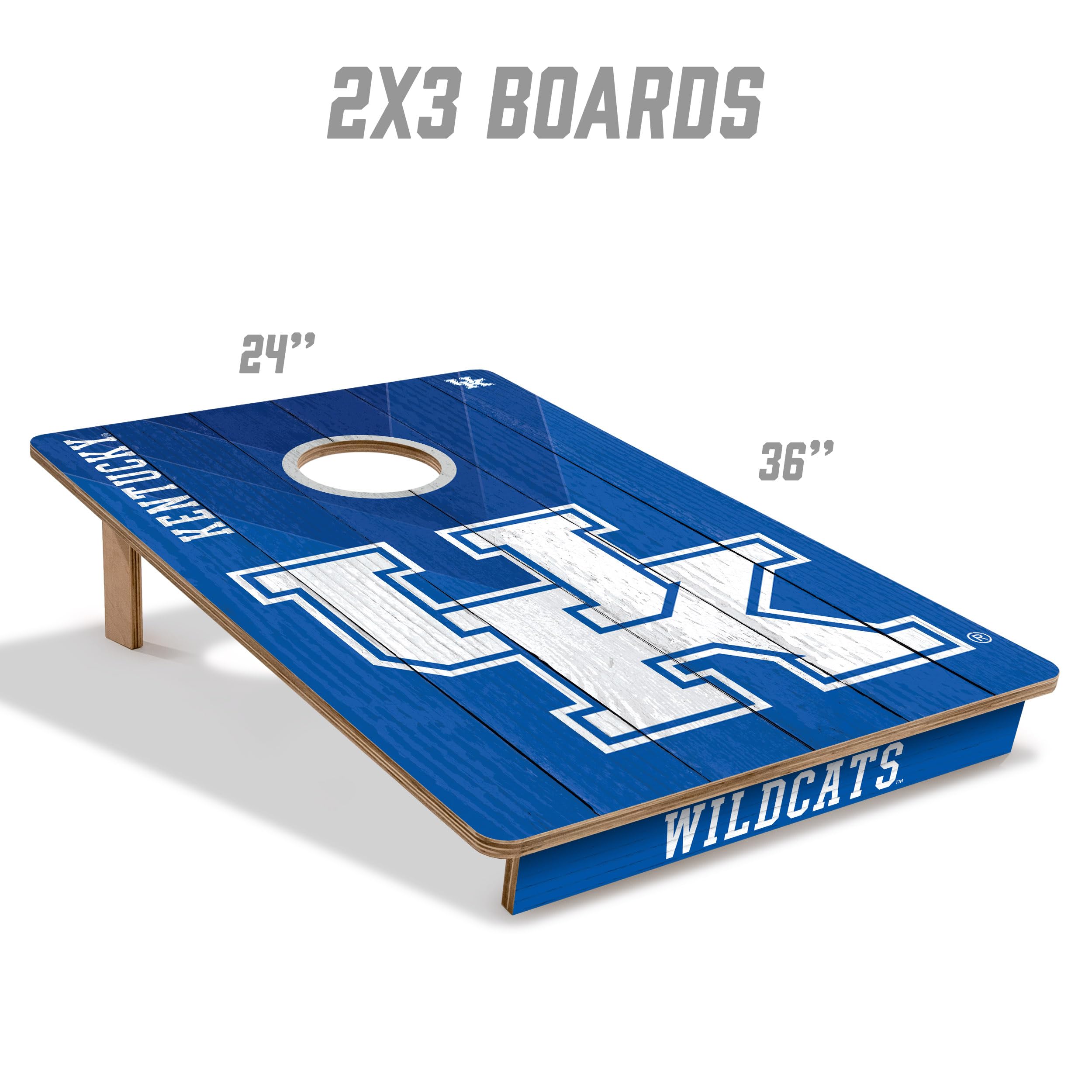 YouTheFan NCAA 2’ x 3’ Wood Cornhole Game Set with Logo Bags - Outdoor Tailgate Party, Backyard BBQ, College Football Game Day Fun