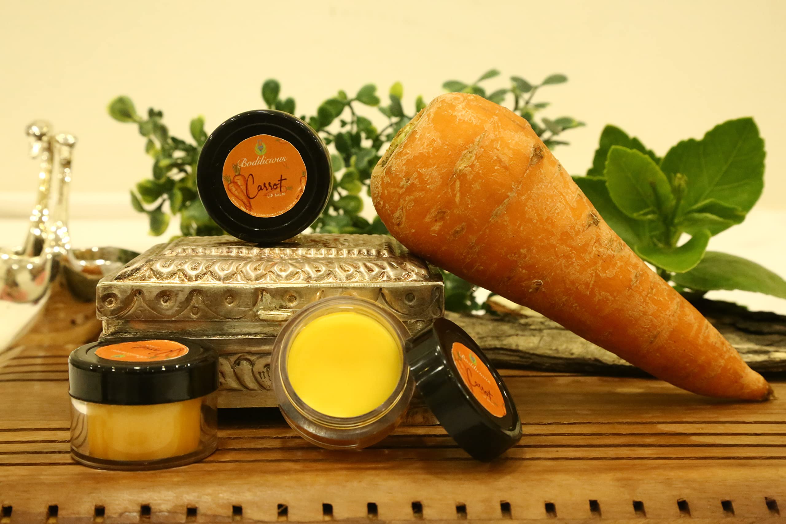 Bodilicious - Moisturizing Carrot Lip Balm for Soft, Supple Lips | Natural Hydration & Nourishment | Perfect for Dry Lips, Winter Care & Daily Lip Protection