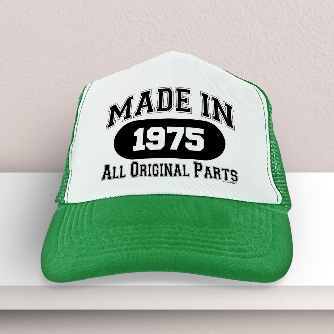ThisWear 50th Birthday Snapback Trucker Hat - Vintage Milestone Year Celebration Cap for Men & Women - Perfect for Birthday Parties, Anniversaries, and Special Occasions