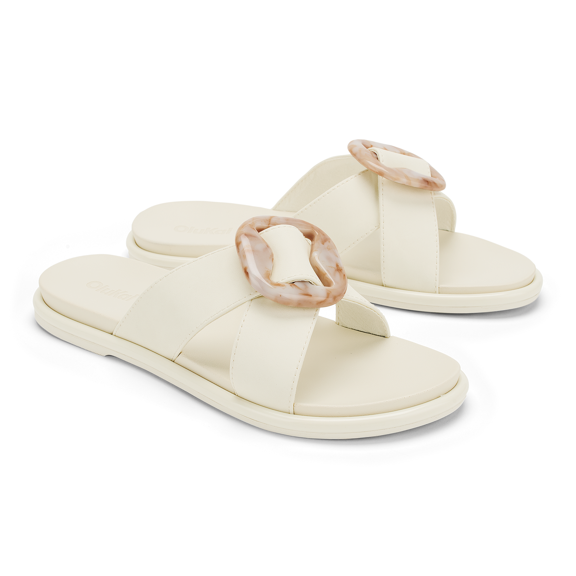 White Sand Slides - Comfortable & Stylish Summer Sandals for Women - Perfect for Beach, Pool, and Casual Outings