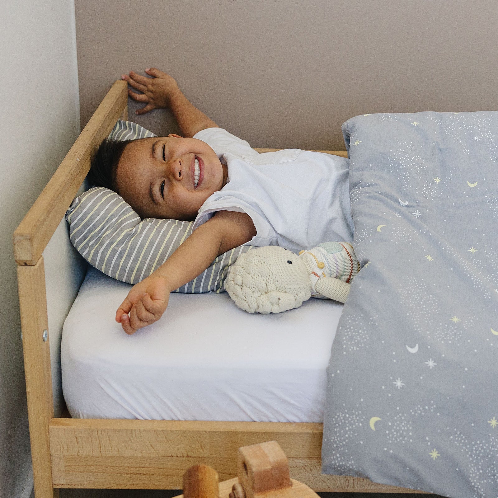 Ecolino® 100% Organic Cotton Duvet Cover for Crib & Toddler - Milky Way Design | Soft & Breathable Baby Bedding for Nursery & Kids Room