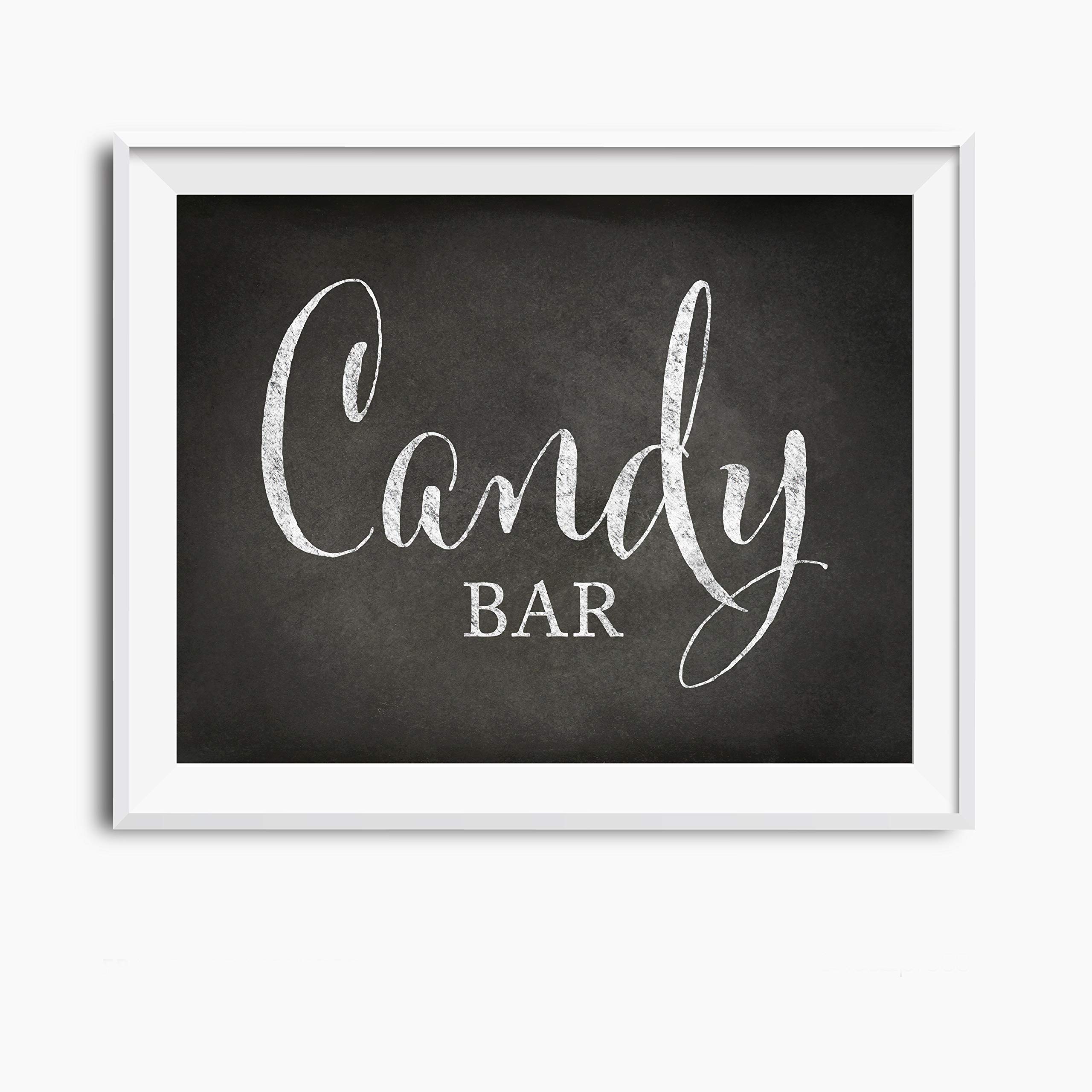 Vintage Chalkboard Wedding Party Signs - 8.5x11 Inch Candy Bar & Dessert Table Sign - 1 Pack - Perfect for Wedding Receptions, Bridal Showers & Birthday Parties