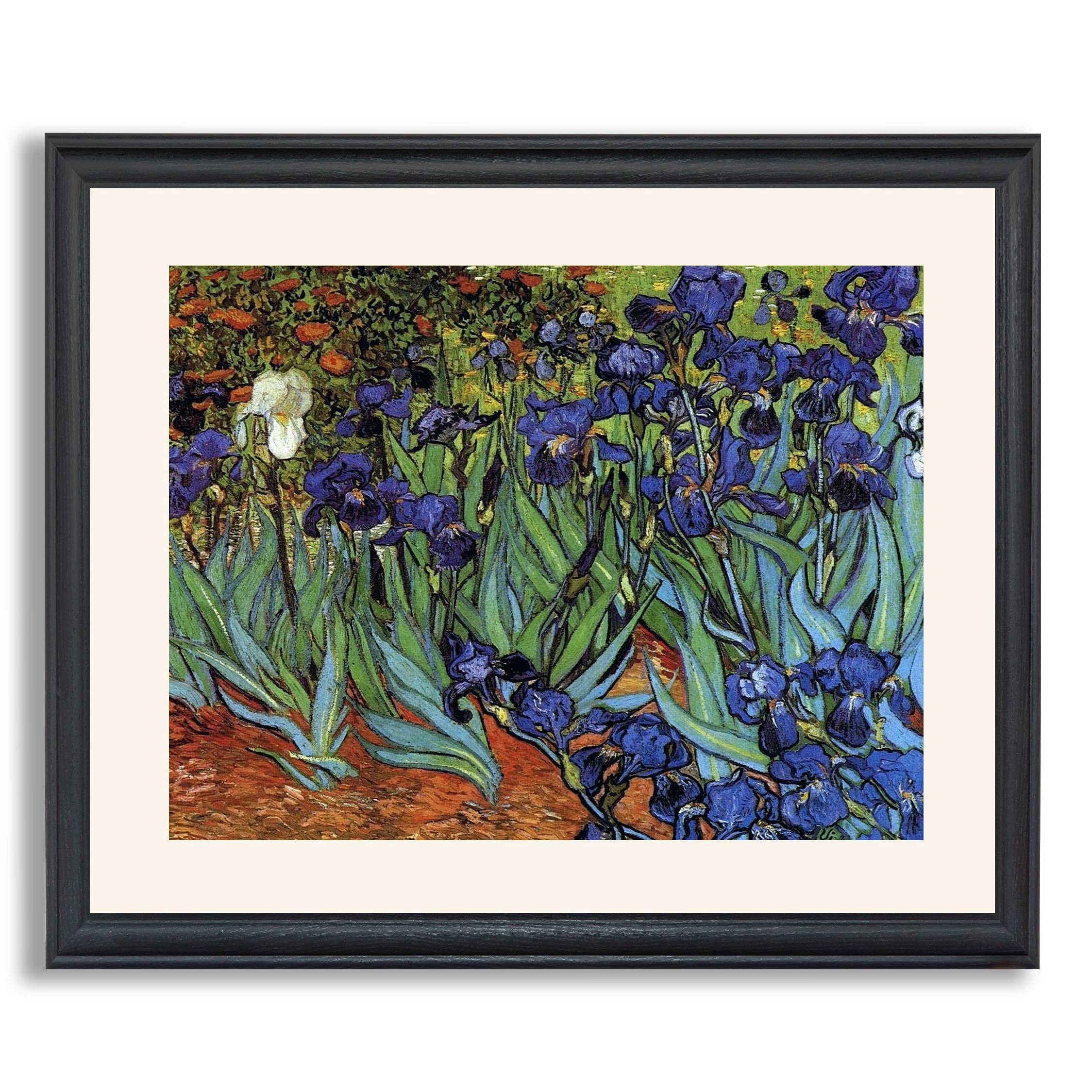 Vincent Van Gogh Irises Framed Wall Art Print - Fine Art Reproduction Painting in Wood Frame for Home & Office Decor | Perfect for Bedroom, Living Room & Gallery Walls | Classic Floral Oil Painting Poster