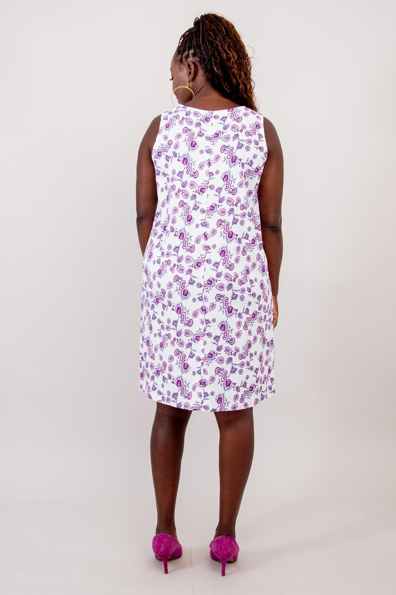 Felicia Women's Linen Bamboo Dress - Rajou Floral Print Summer Maxi Dress for Beach, Vacation & Casual Wear