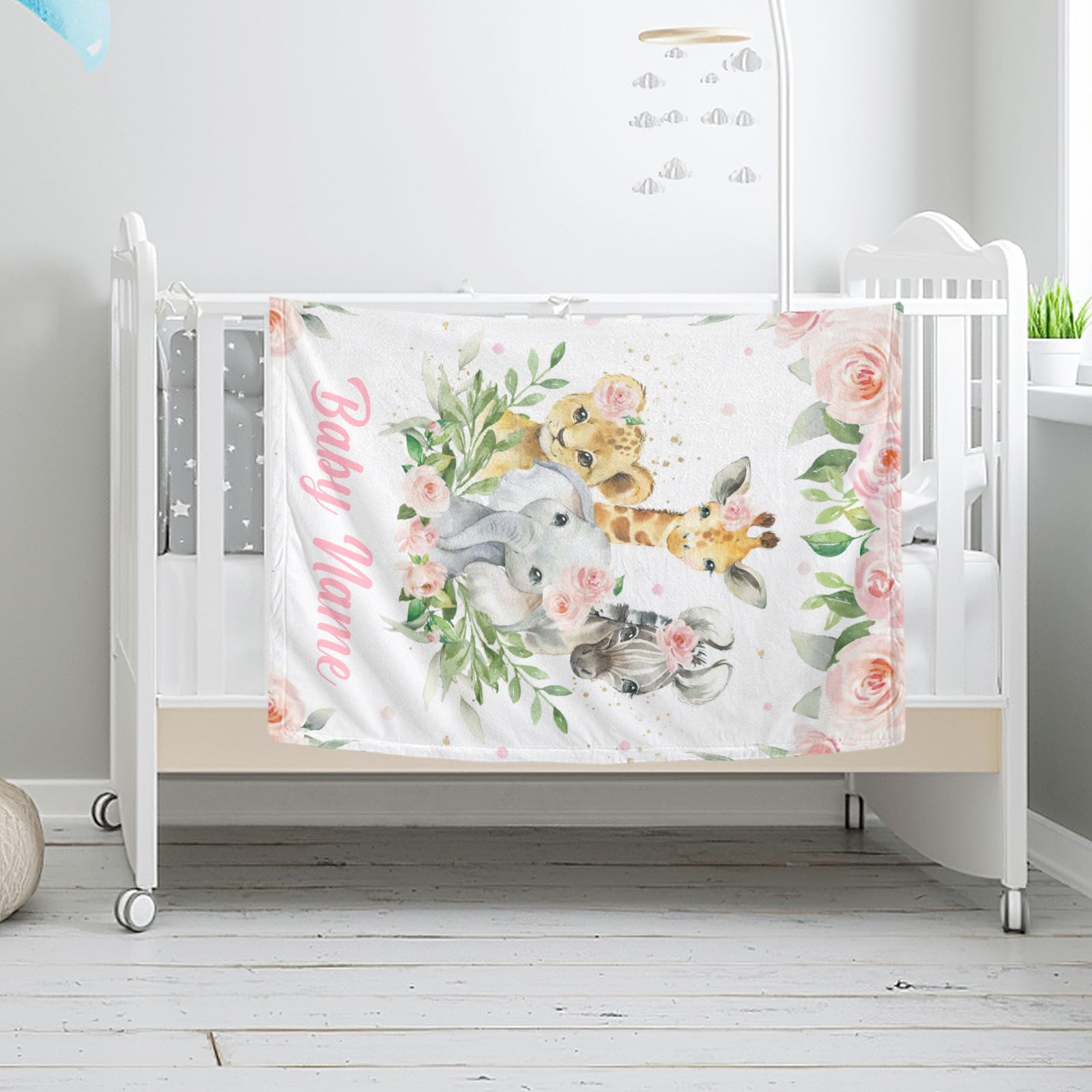 Custom Personalized Baby Blanket with Name - 60x80 Inch Soft Pink Receiving Blanket for Newborn Girls | Perfect Baby Shower Gift & Nursery Decor | Ideal for Swaddling, Cuddling & Photo Props