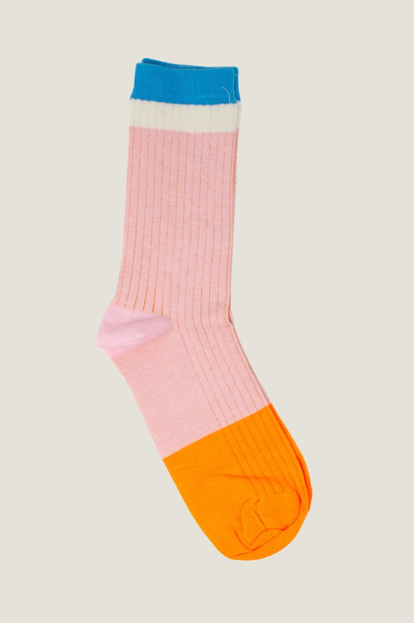 Striped Ribbed Socks for Women - Soft Comfortable Ankle Socks in Pink & Blue - Perfect for Casual Wear, Running, and Everyday Use