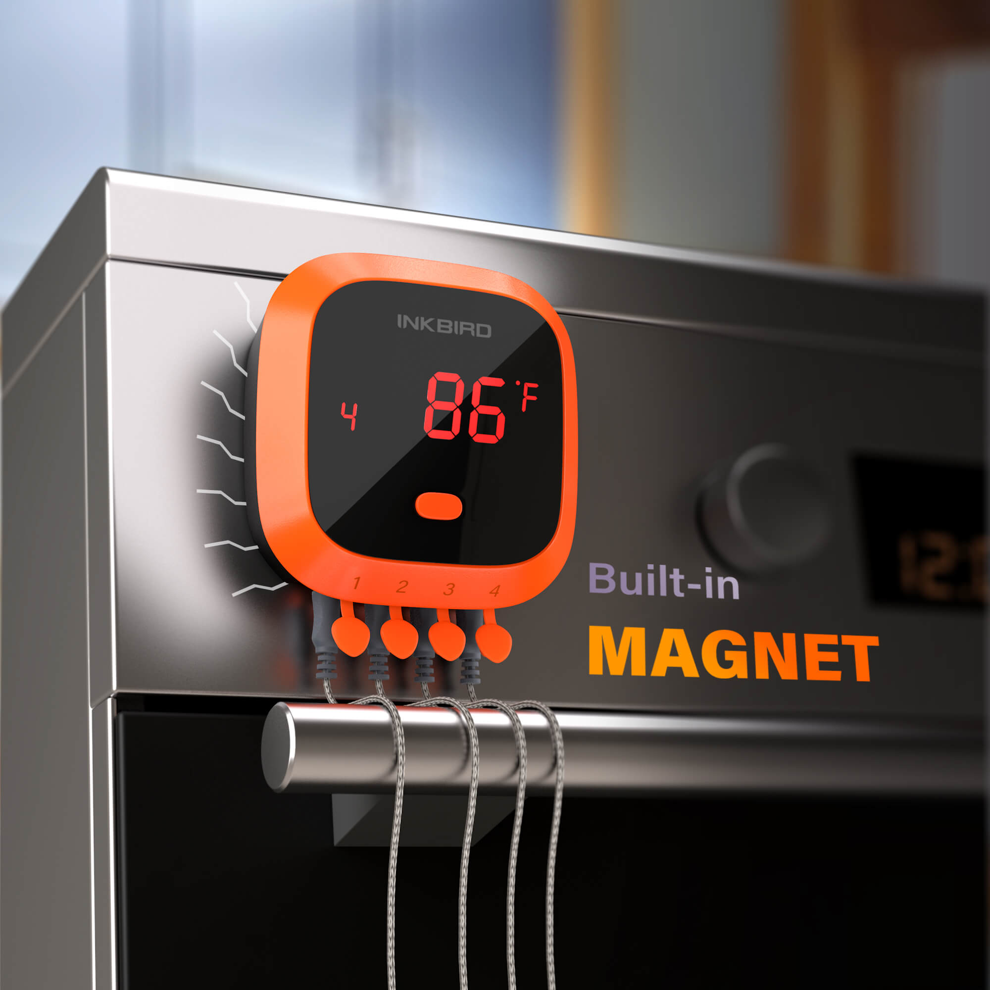 Wireless Bluetooth BBQ Thermometer IBT-4XC - Smart Meat Temperature Probe for Grilling, Smoking, and Roasting - Perfect for Outdoor Cooking & Backyard Parties