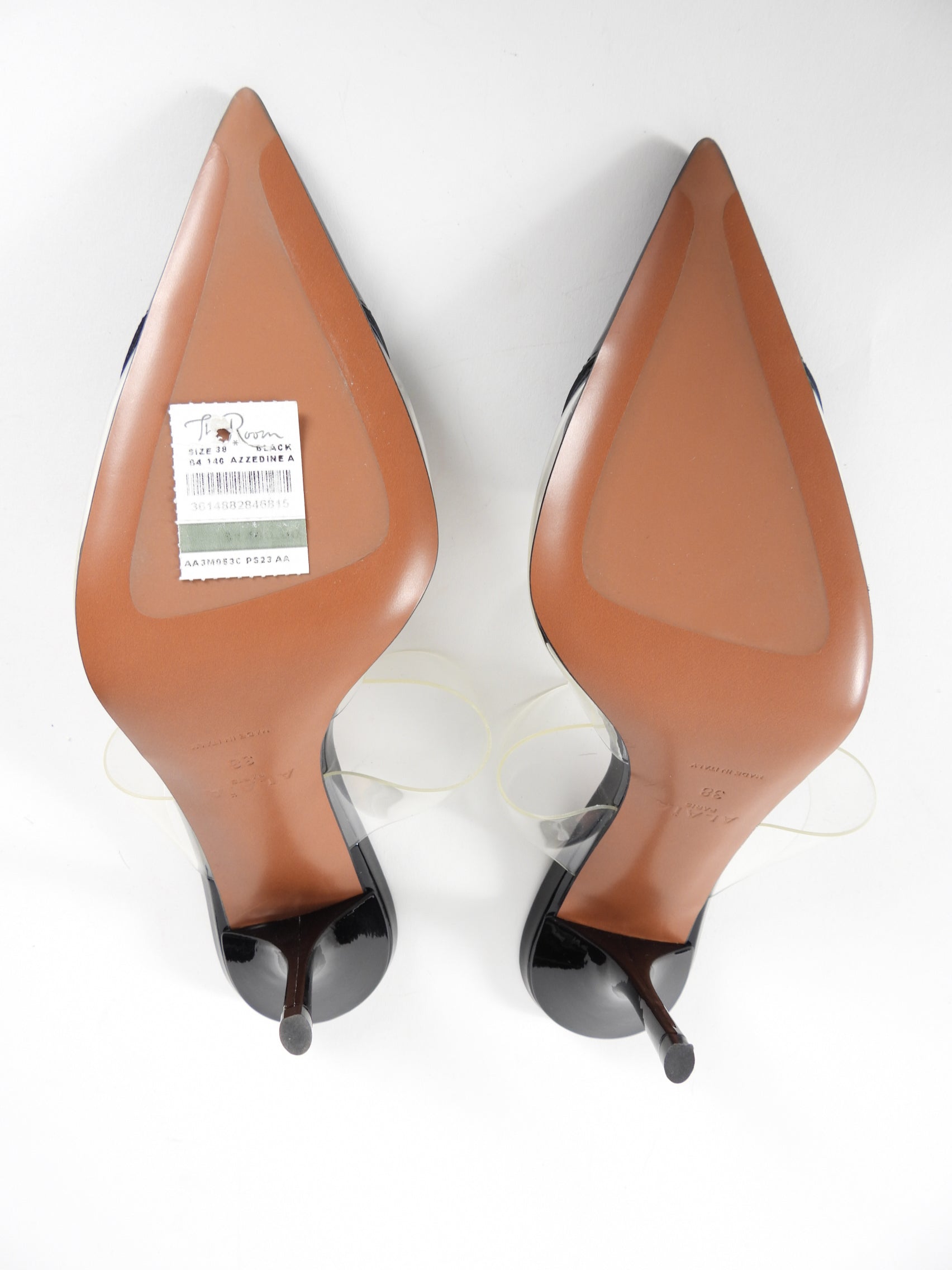 Alaia Le Coeur Black Patent Leather Stiletto Heel Mules - Elegant Women's Dress Shoes for Parties, Weddings & Evening Events