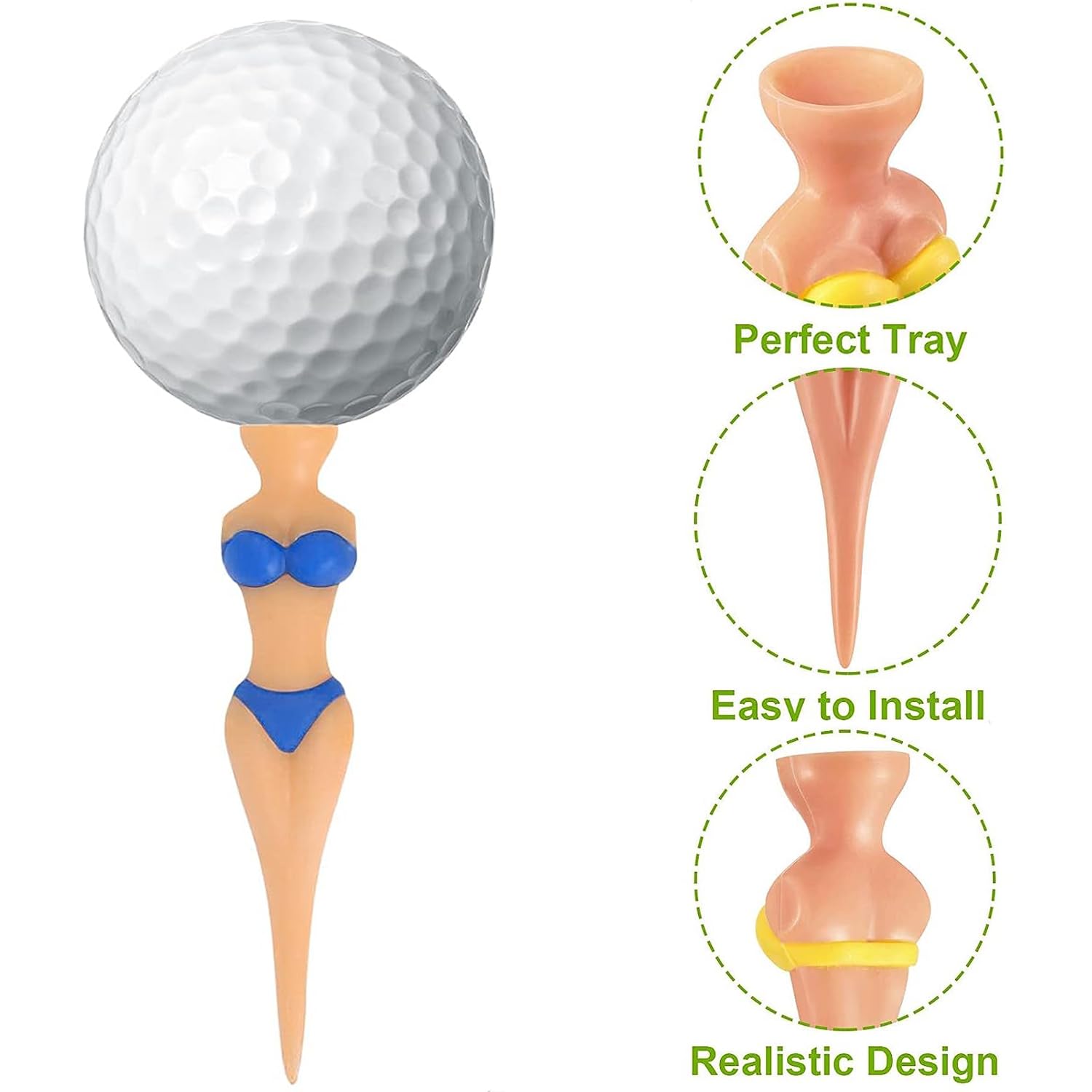15Pcs Plastic Golf Tees for Women - 3.15