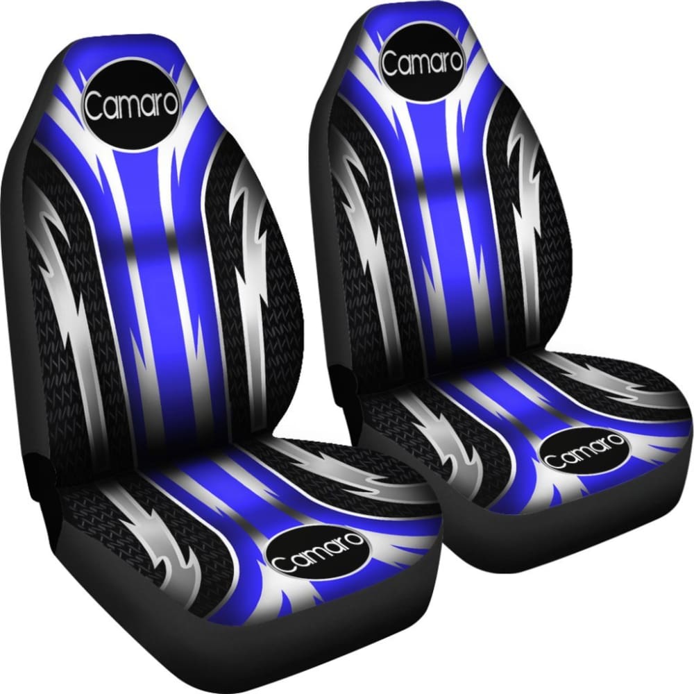 Premium 2-Piece Front Camaro Seat Covers - Blue (Fits 2010-2023 Models) | Universal Fit | Durable Neoprene Material | Perfect for Car Enthusiasts & Daily Commuters